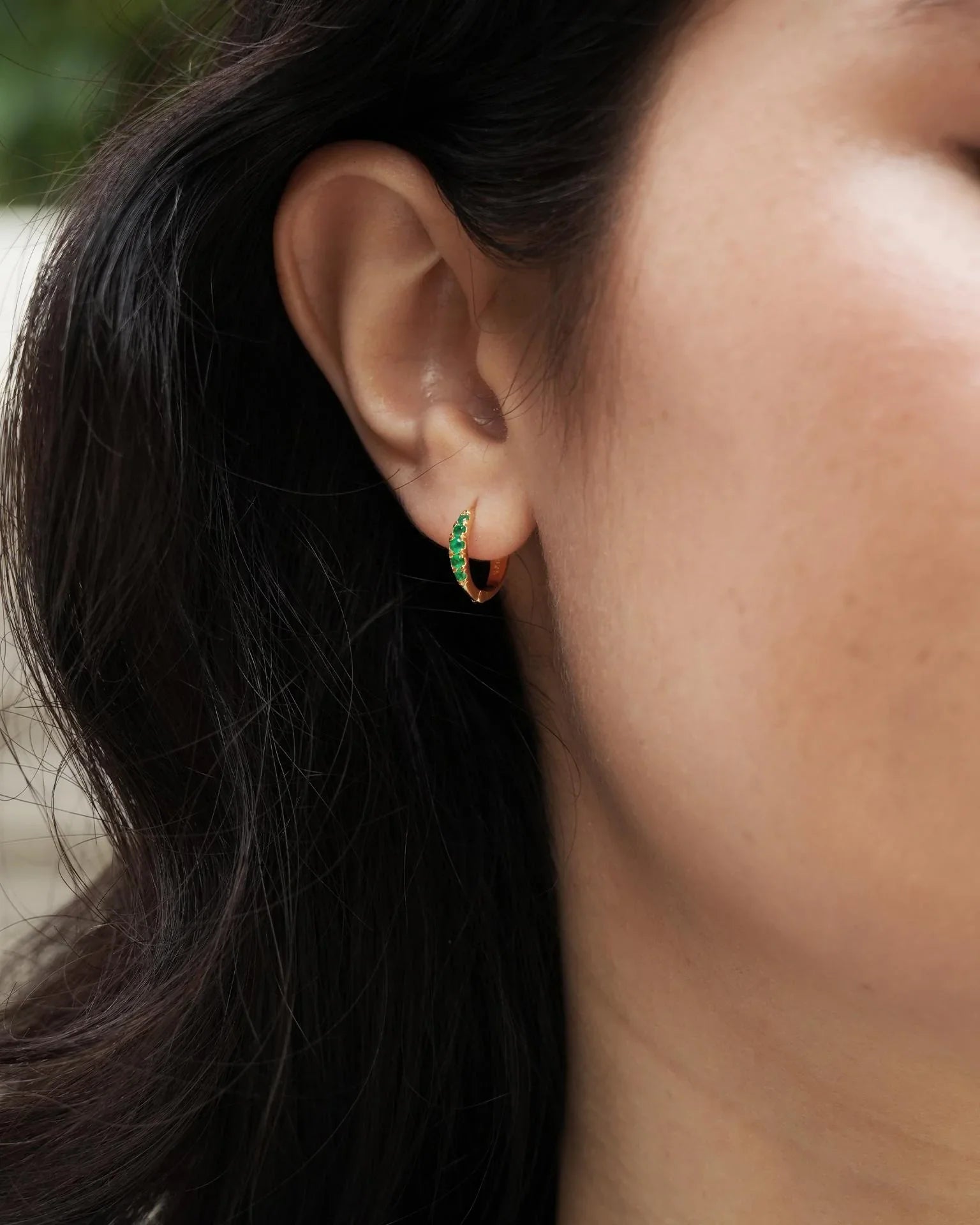 EMBRACE JEWELLERY | Eclipse Hoops With Green Onyx