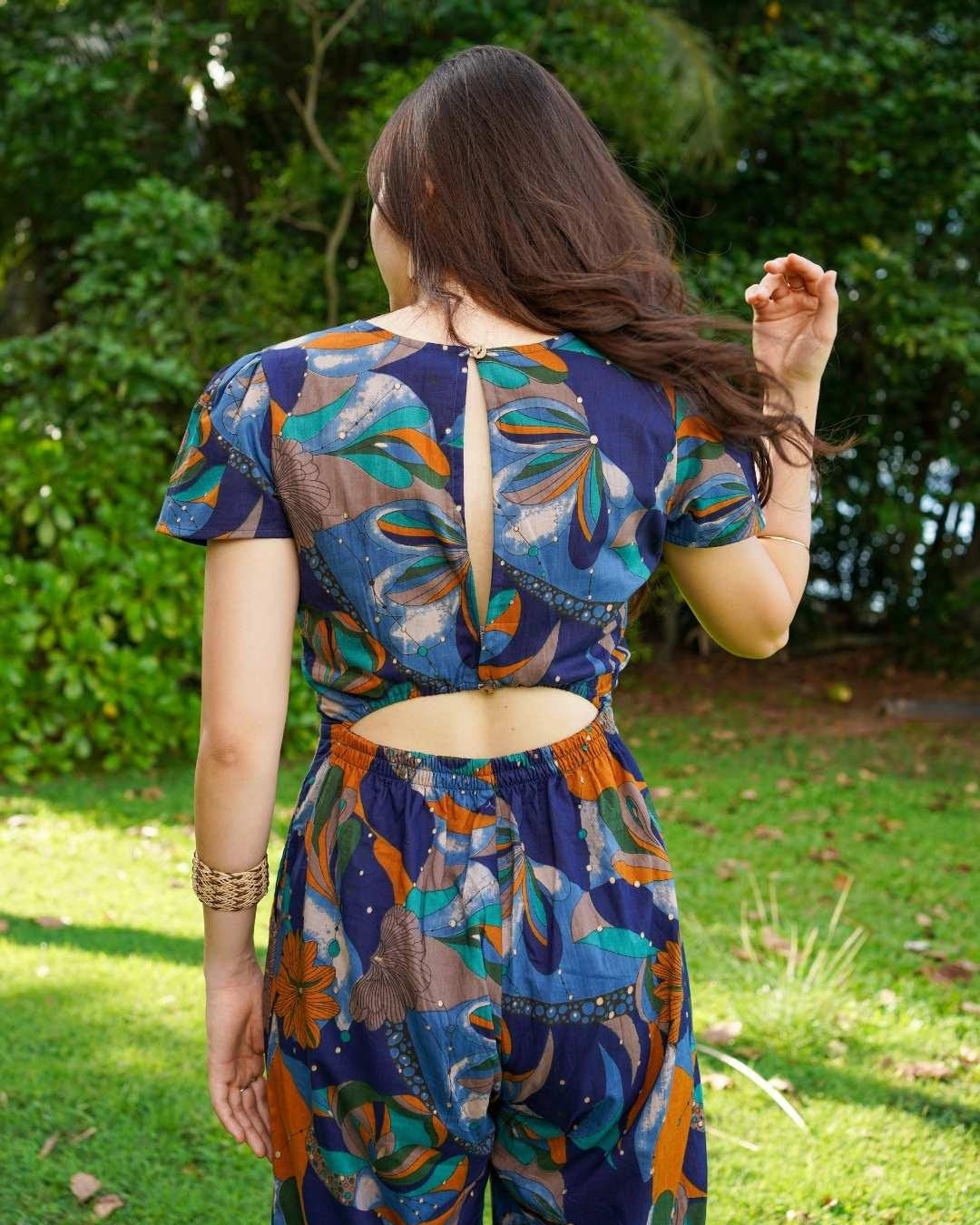 NIMBU | Calypso Women's Jumpsuit In Ocean Mosaic