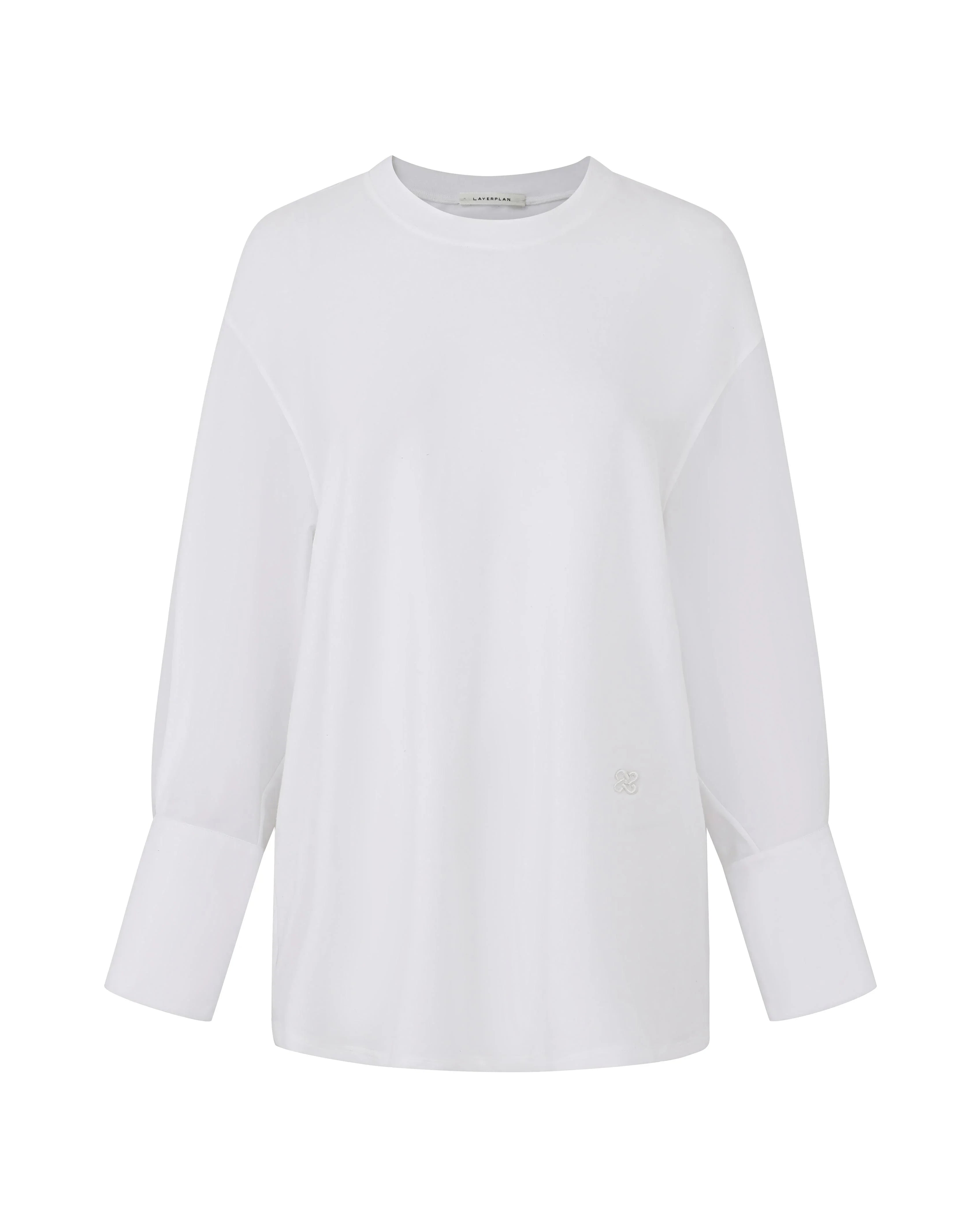 LAYERPLAN | Boyfriend Fit Tencel Blend Long Sleeve Top