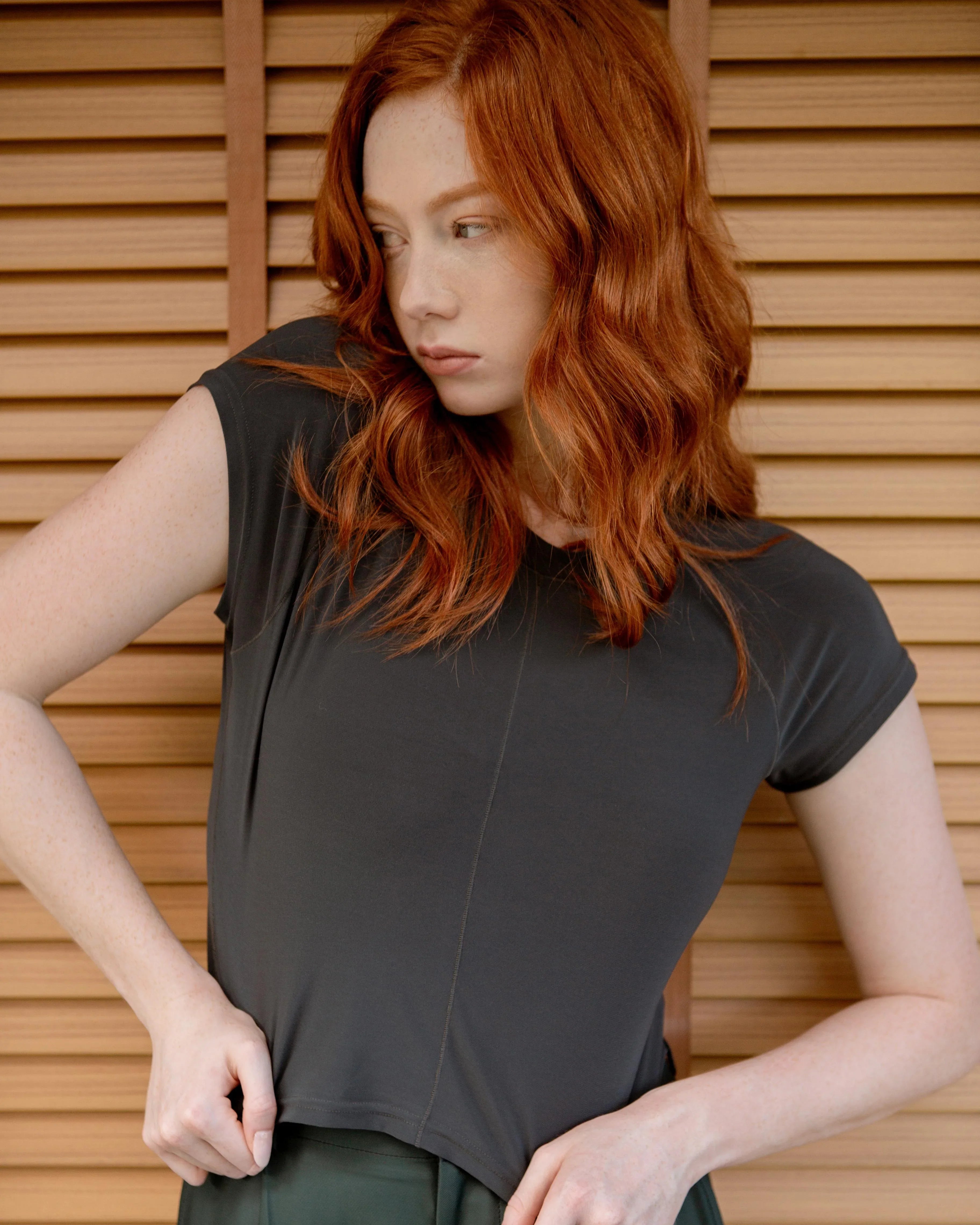 LAYERPLAN | Cropped Stretch-Jersey T-Shirt