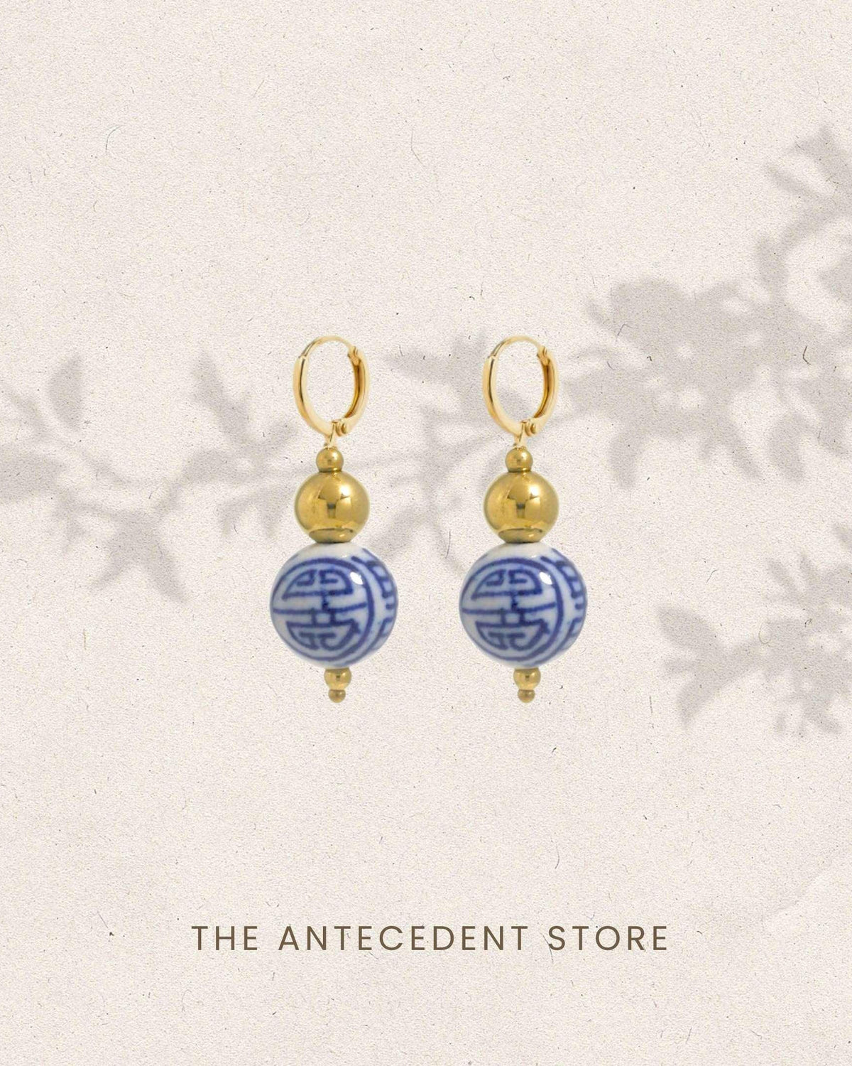 THE ANTECEDANT STORE | Good Fortune Porcelain Huggies Earrings