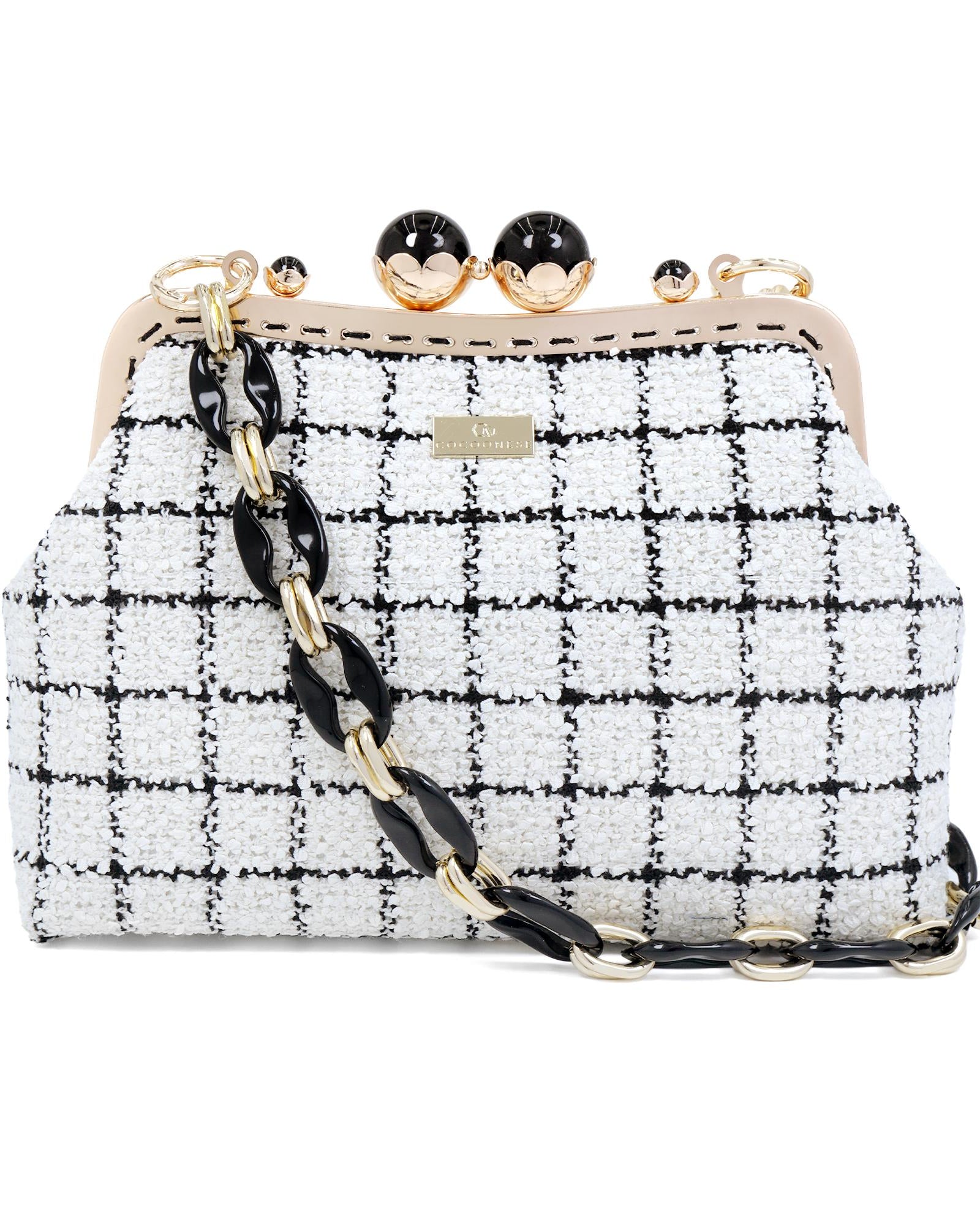 COCOONESE | Acrylic Chain Tweed Shoulder Bag - Regal Mosaic