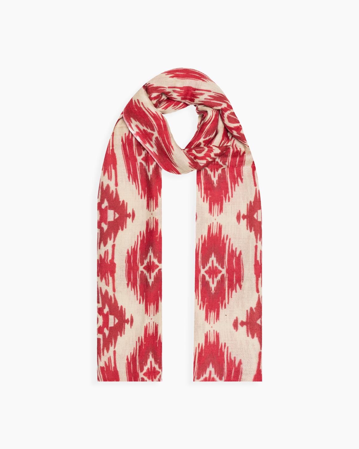 QUEENMARK | AN Patola Ikat Print Red Beige