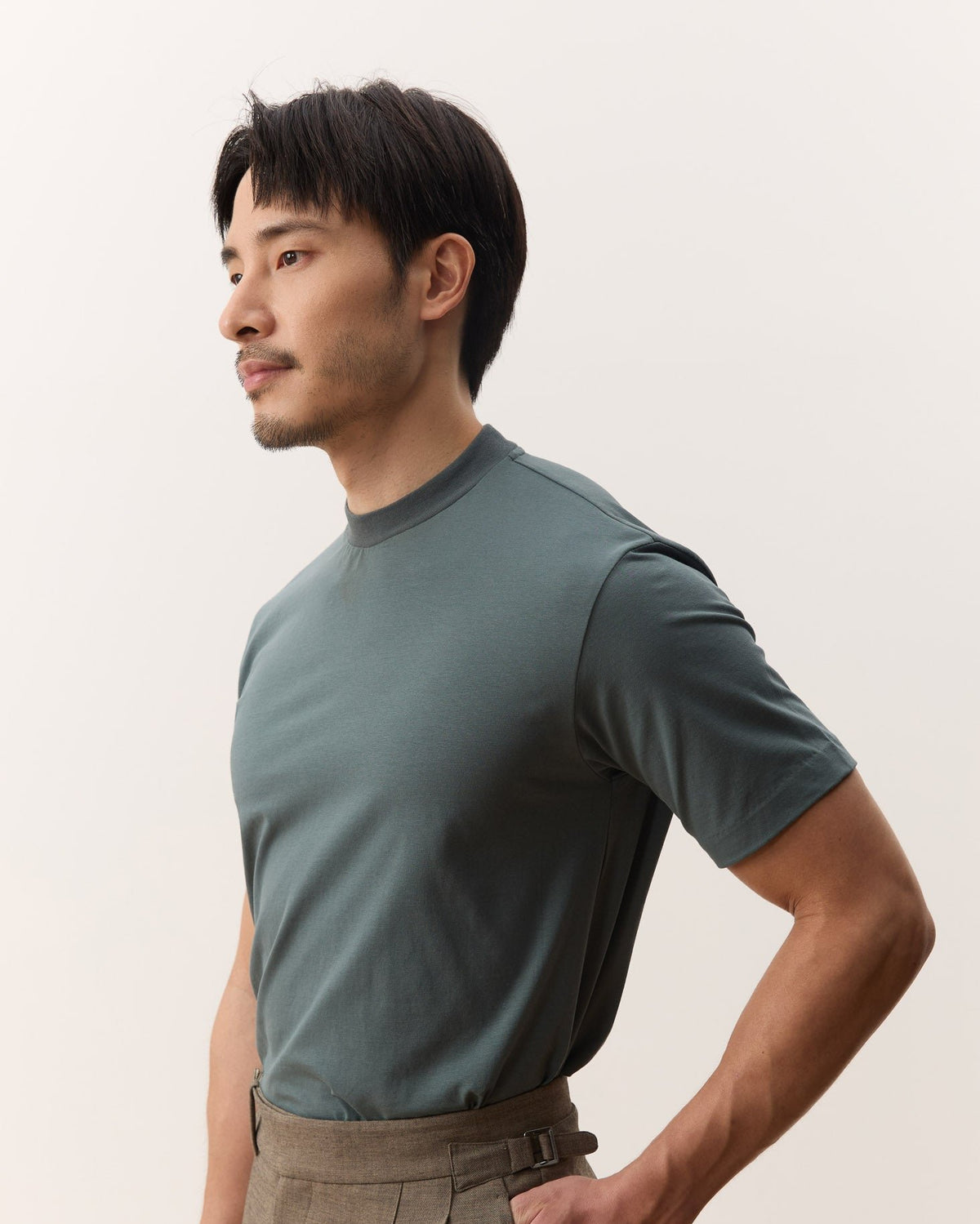 HOUSE OF ANON | Arlo Mock Neck Tee, Jersey
