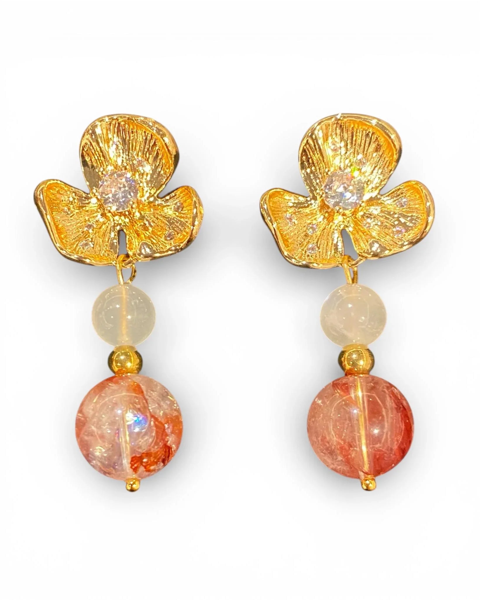 THE ANTECEDENT STORE | E - Fire & Vitality Orchid Flower Earrings