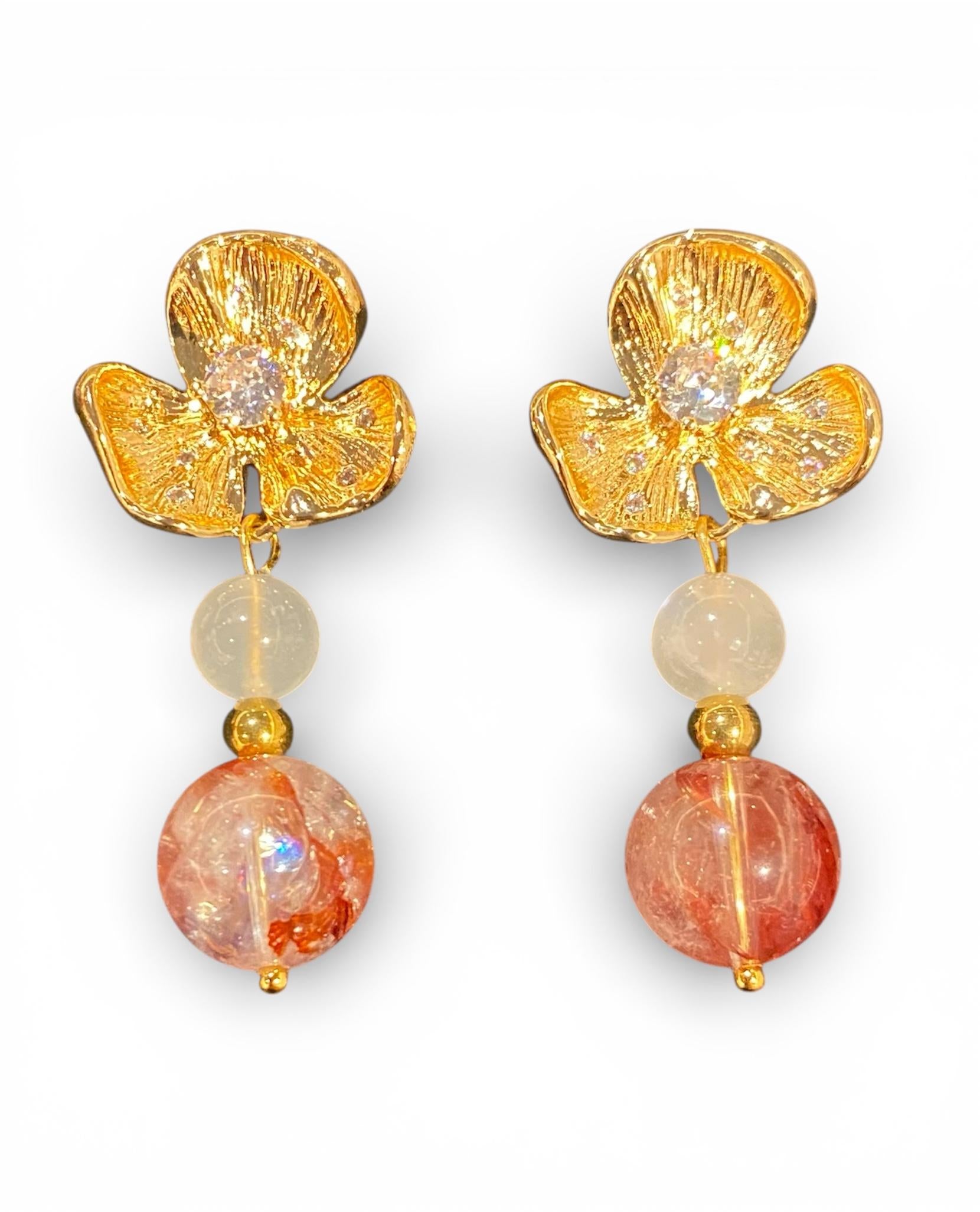 THE ANTECEDENT STORE | E - Fire & Vitality Orchid Flower Earrings