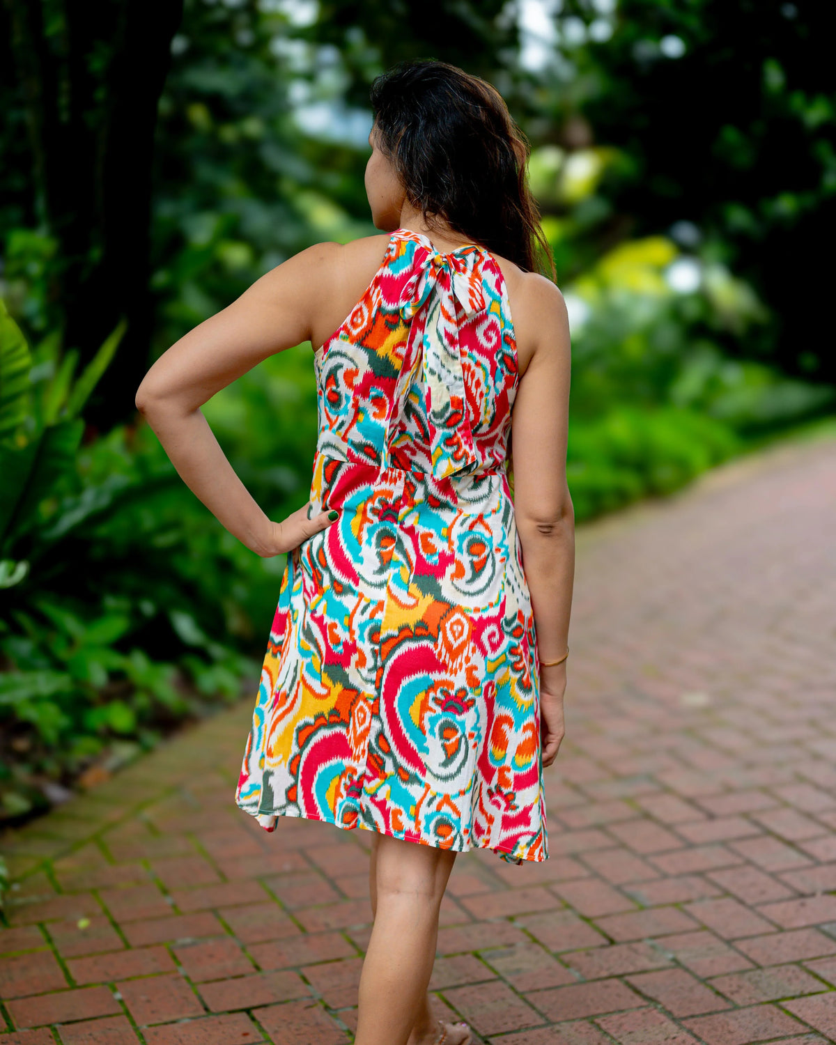NIMBU | Hawaii Women's Short Halter Dress with Pockets in Multicolor