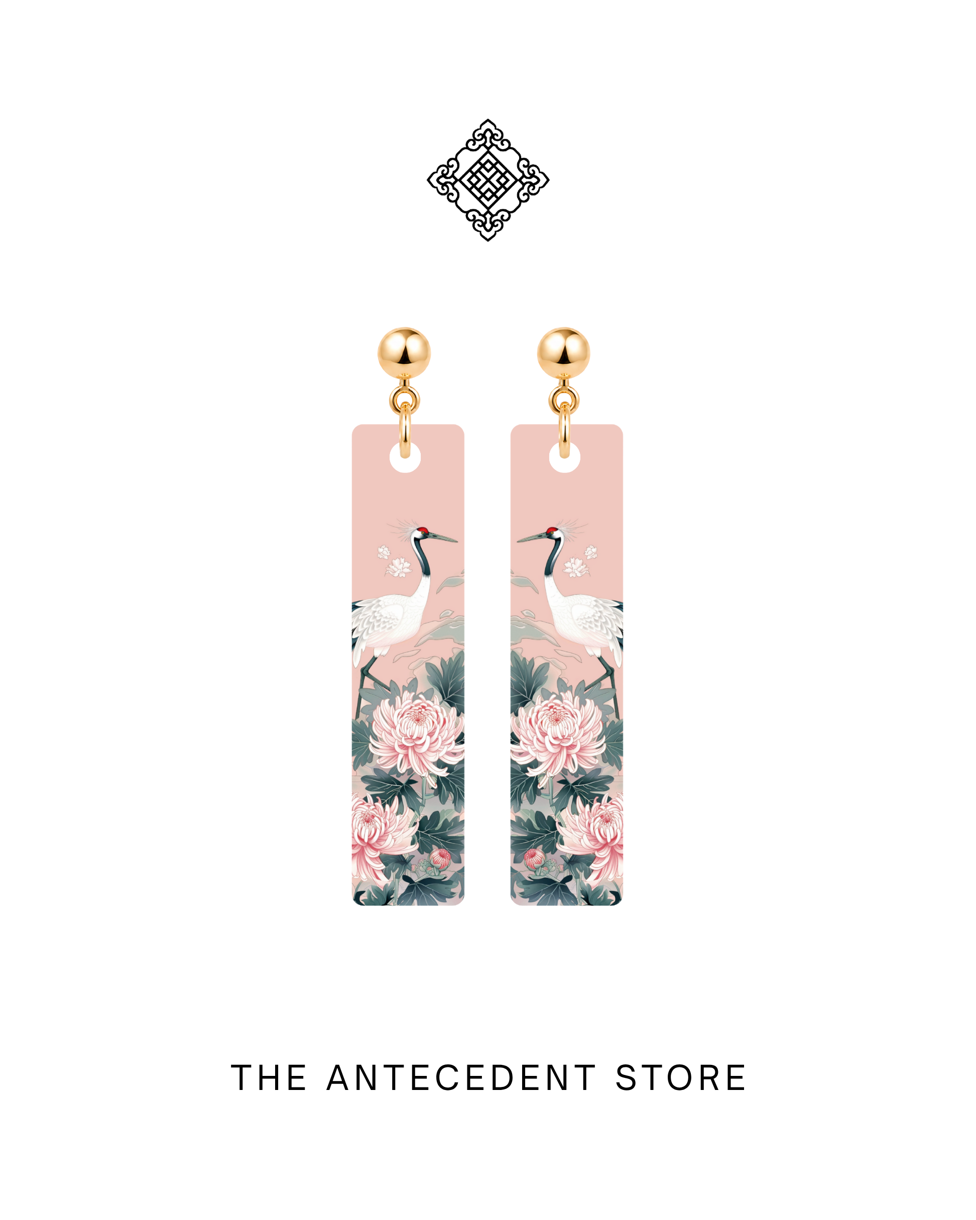 THE ANTECEDENT STORE | Crane & Chrysanthemum Earrings