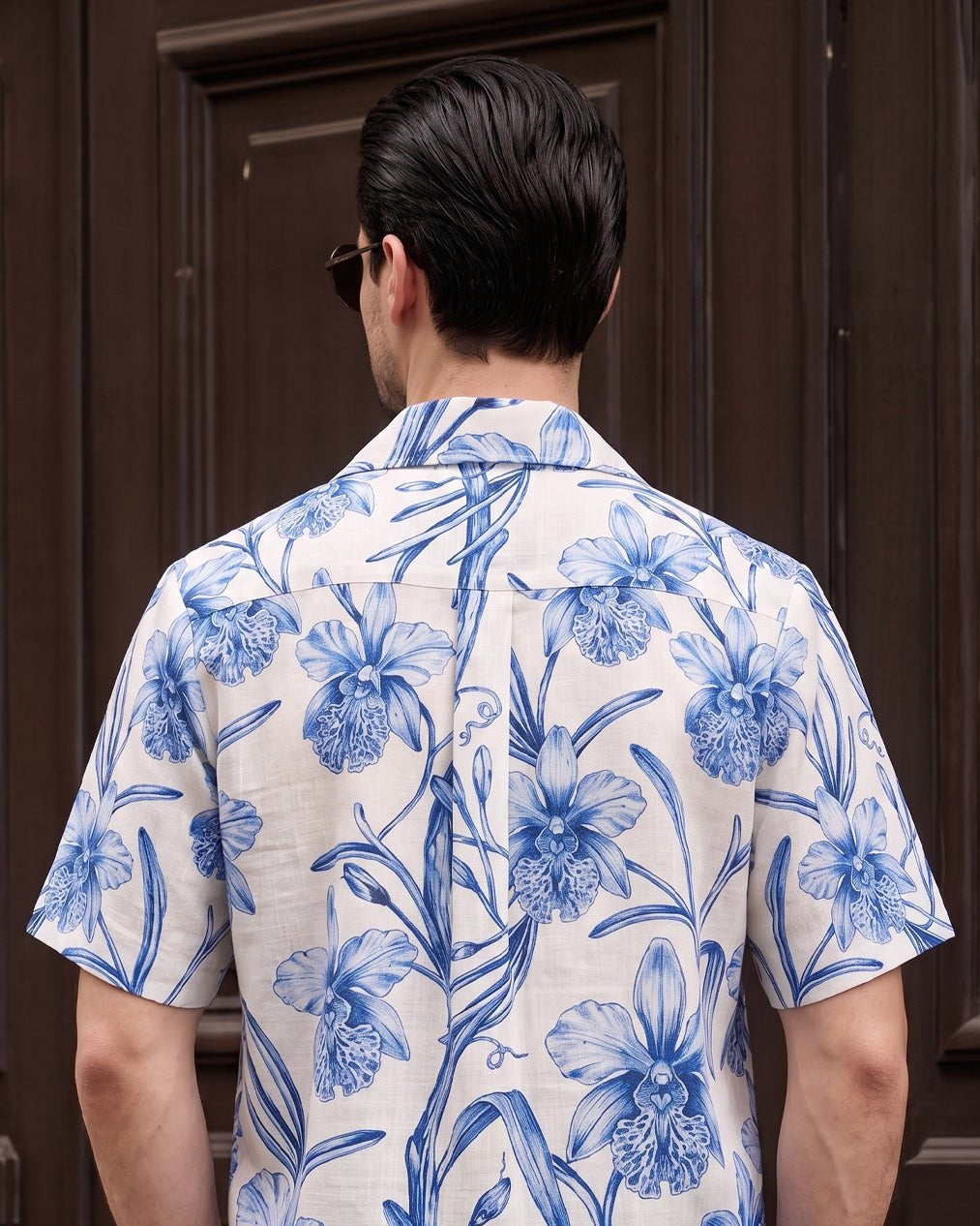 KANZI COLLECTION | Blue Orchid Print Shirt