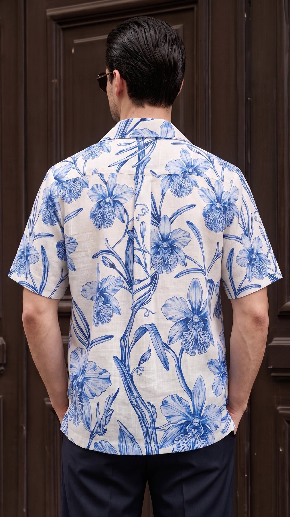 KANZI COLLECTION | Blue Orchid Print Shirt