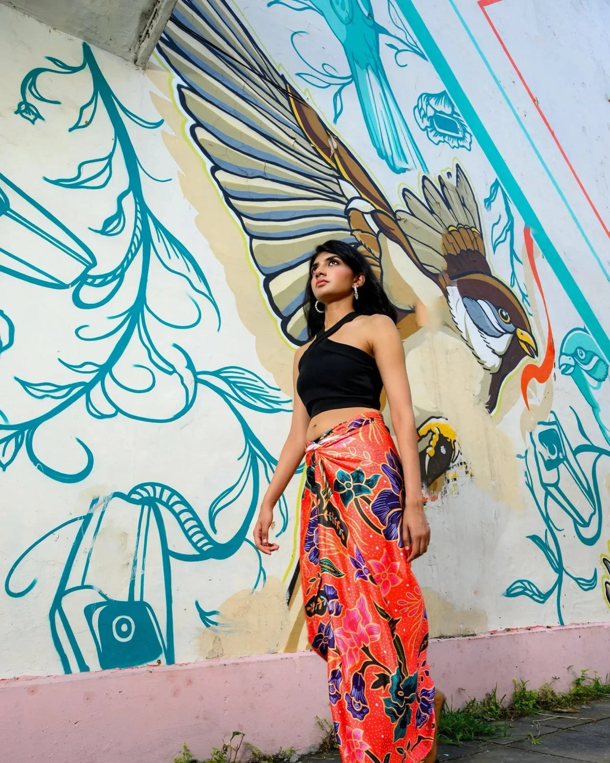 PHOTO PHACTORY | Jiwas Wrap Skirt | Singapore Girl Skirt | Red