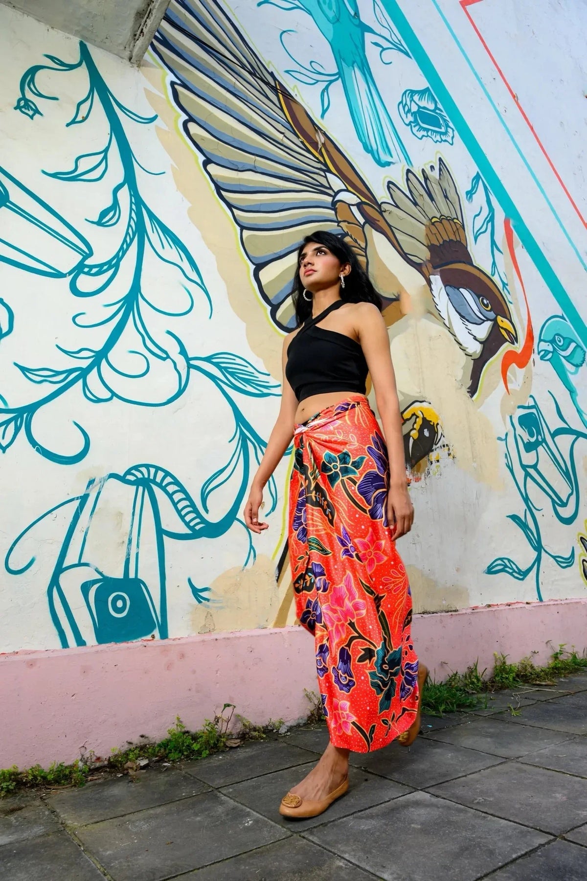 PHOTO PHACTORY | Jiwas Wrap Skirt | Singapore Girl Skirt | Red