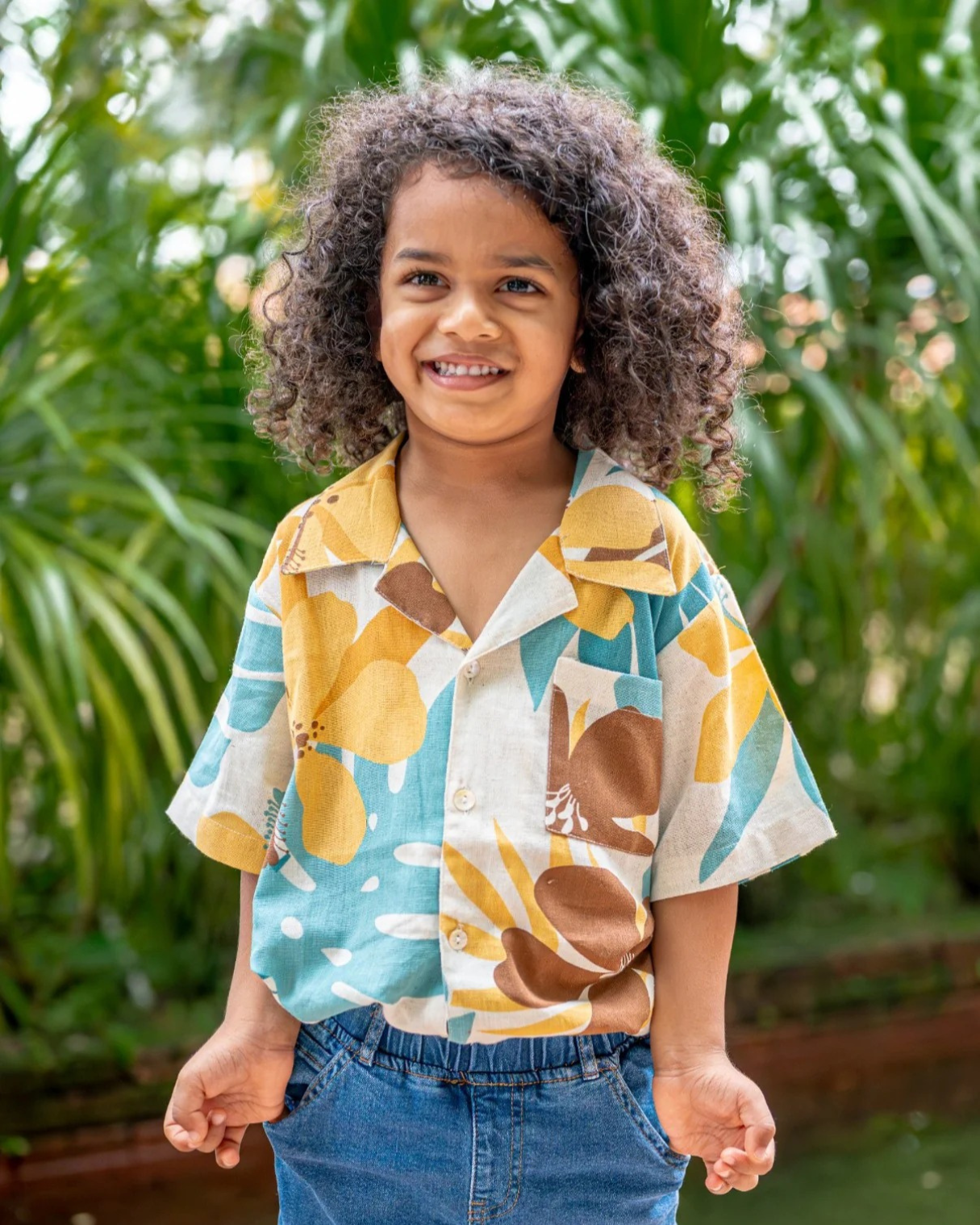 NIMBU | Valeria Beige Kids Shirt in Flex Cotton