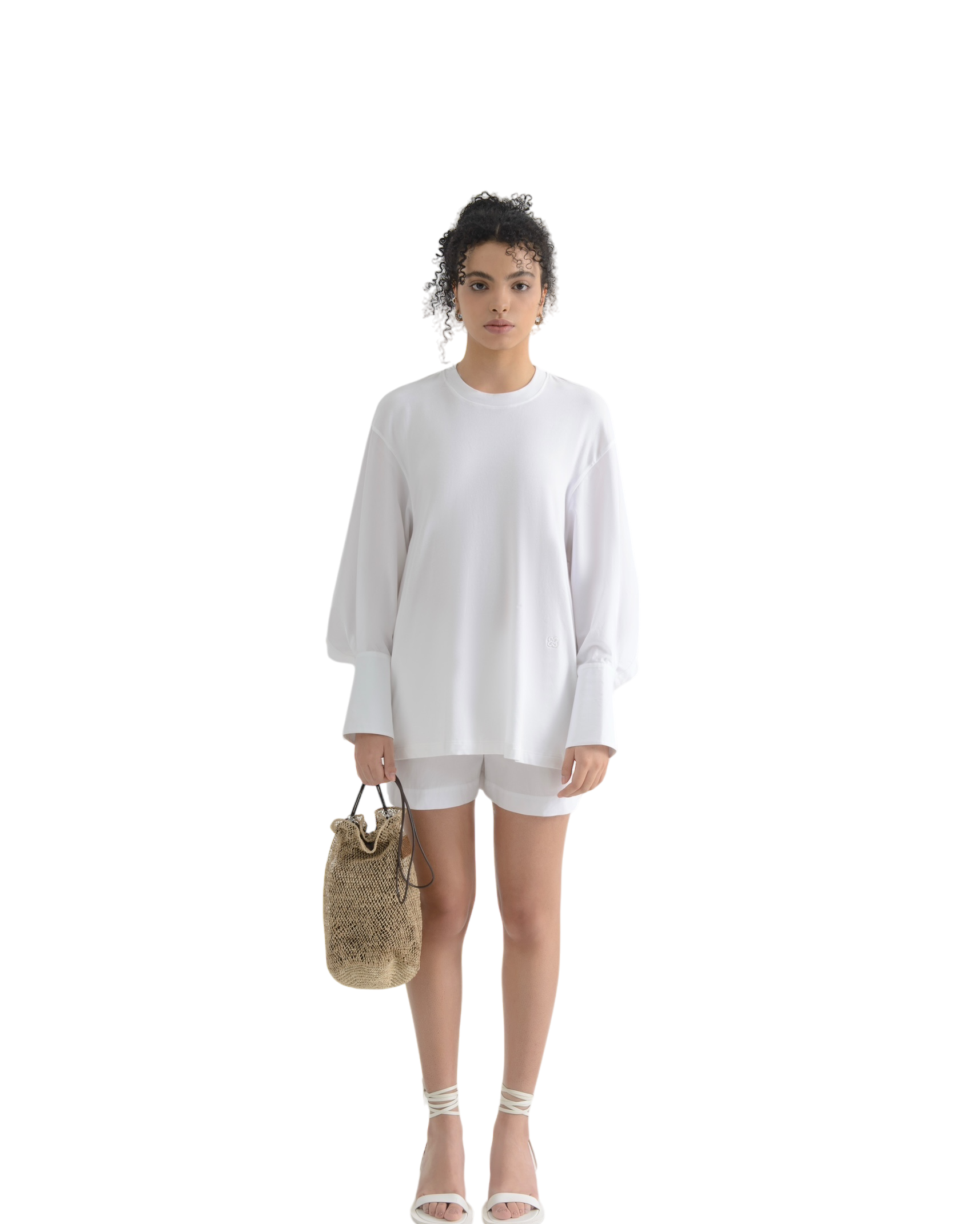 LAYERPLAN | Embroidered Elastic Waist Shorts