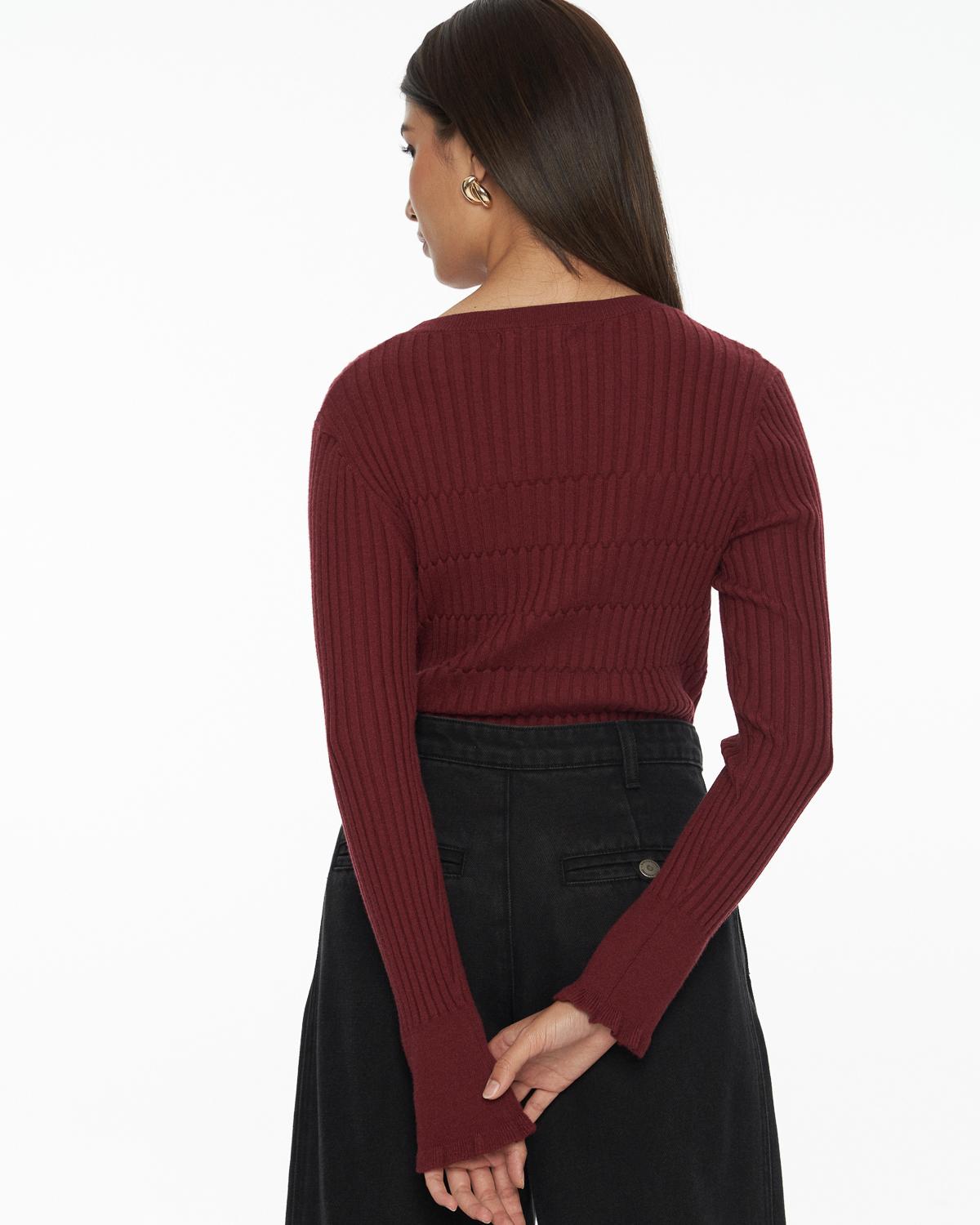 DRESSINGPAULA | Sculpted Ribbed-Knit Crew Sweater