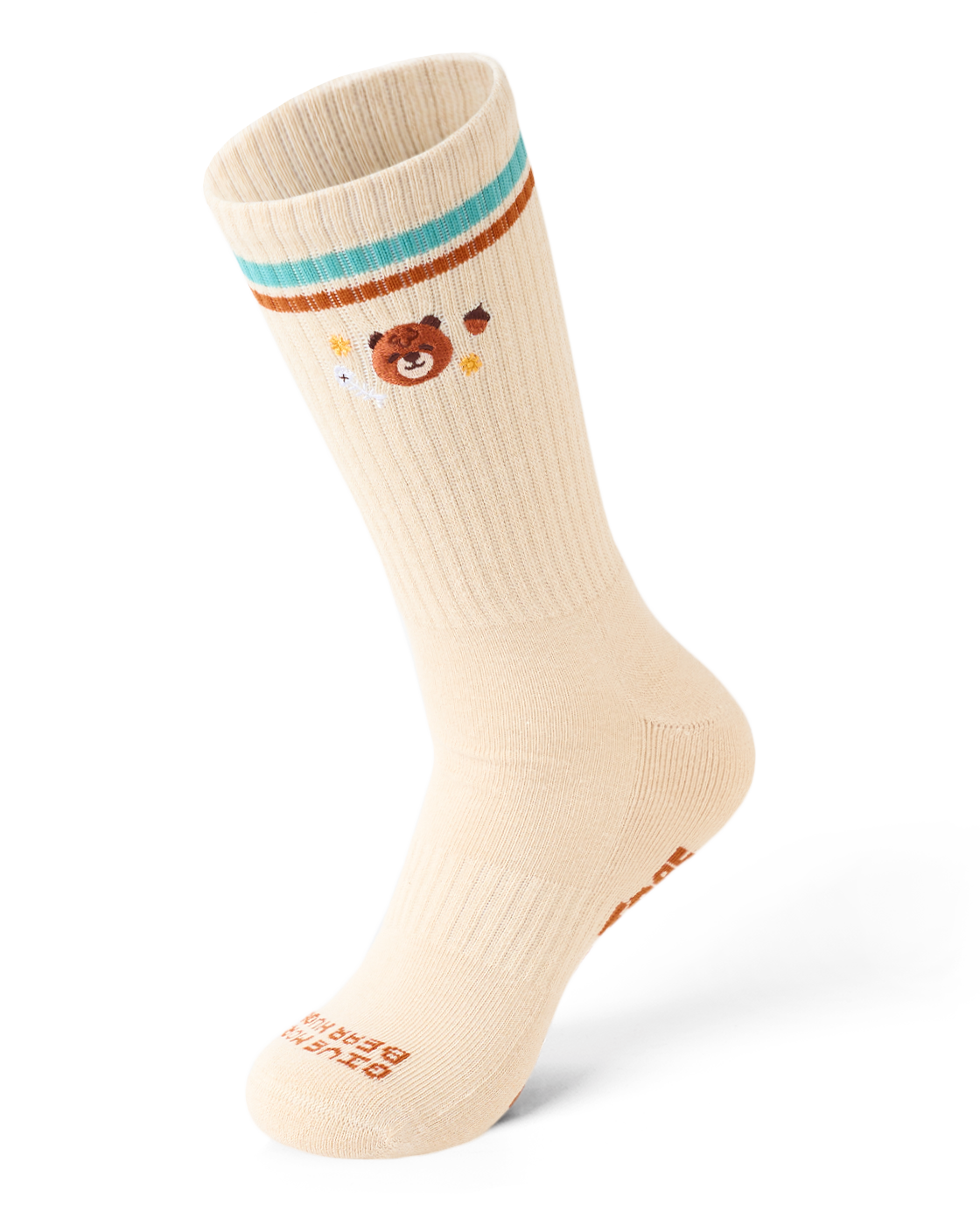 TALKING TOES | Bear Hug Athletic Sock | Cream