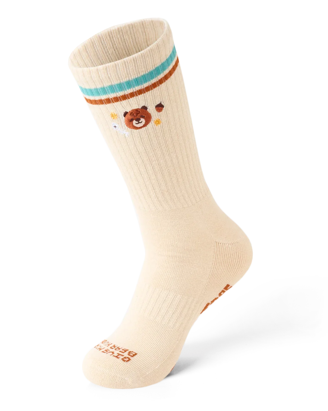 TALKING TOES | Bear Hug Athletic Sock | Cream