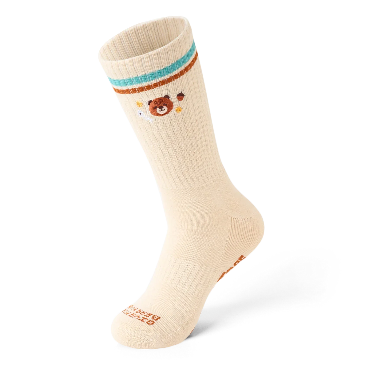 TALKING TOES | Bear Hug Athletic Sock | Cream