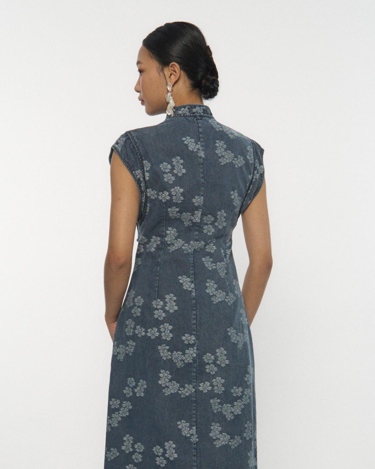 DRESSING PAULA | Denim Cheongsam Top