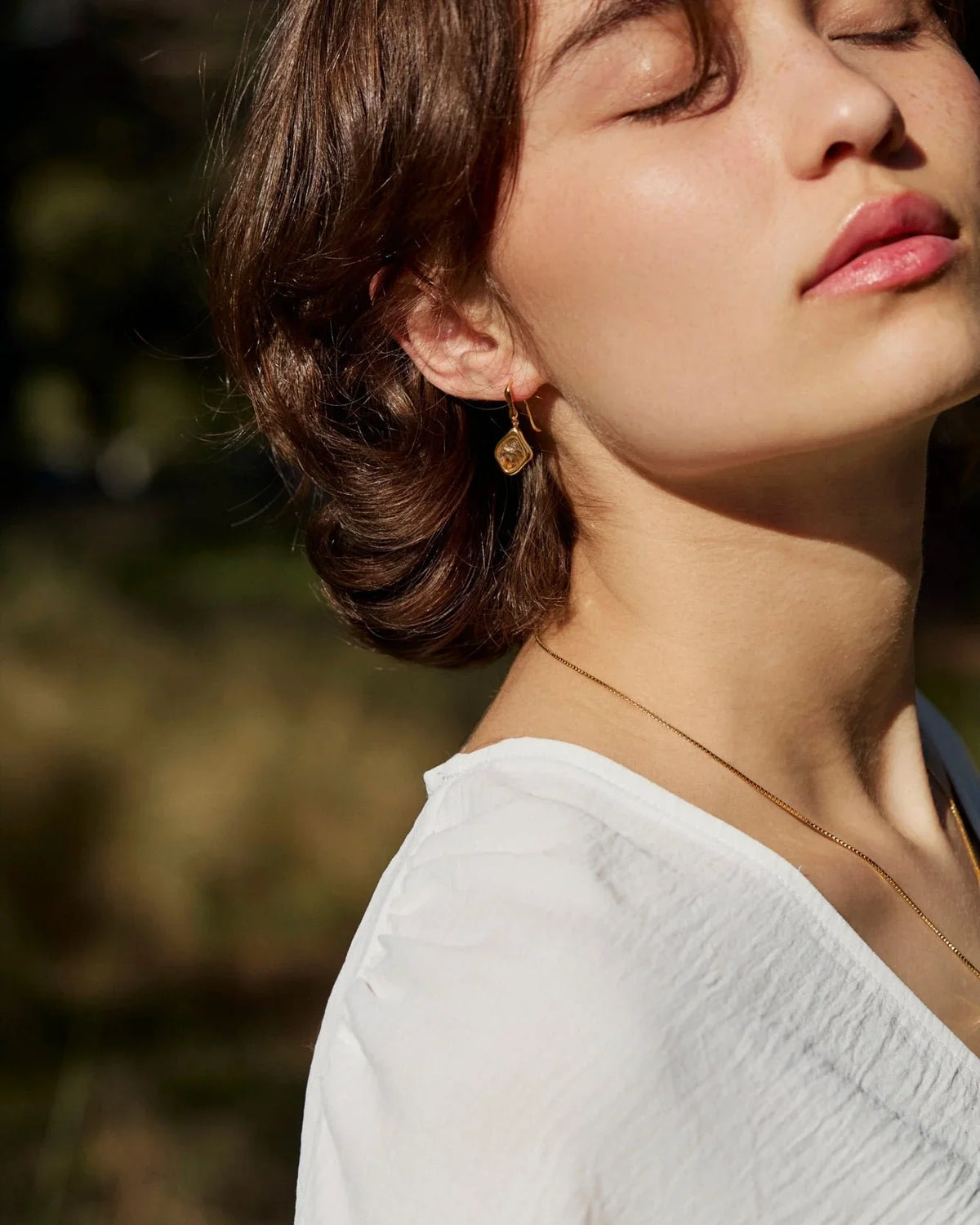 RINA LEE | GOLDEN Rutile Quartz Dangle Hook Earrings | 18K Gold Vermeil