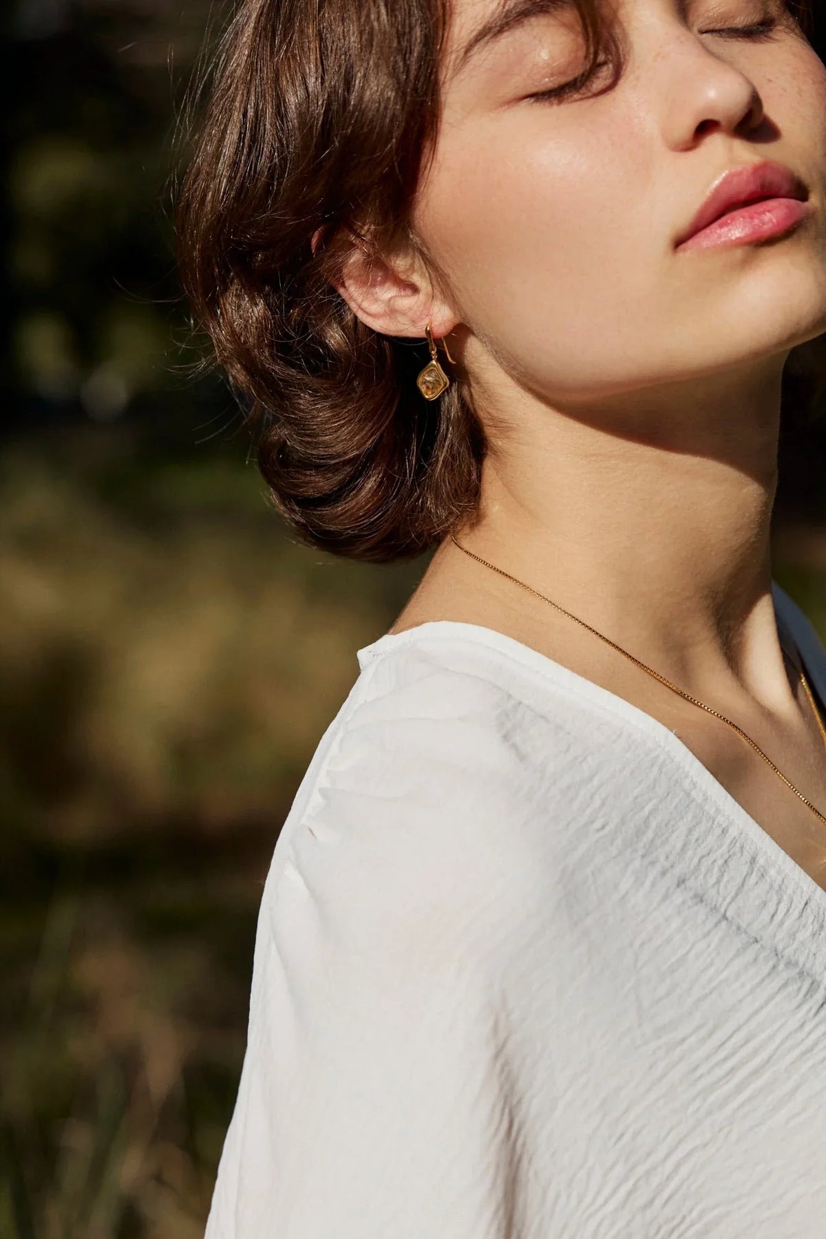 RINA LEE | GOLDEN Rutile Quartz Dangle Hook Earrings | 18K Gold Vermeil