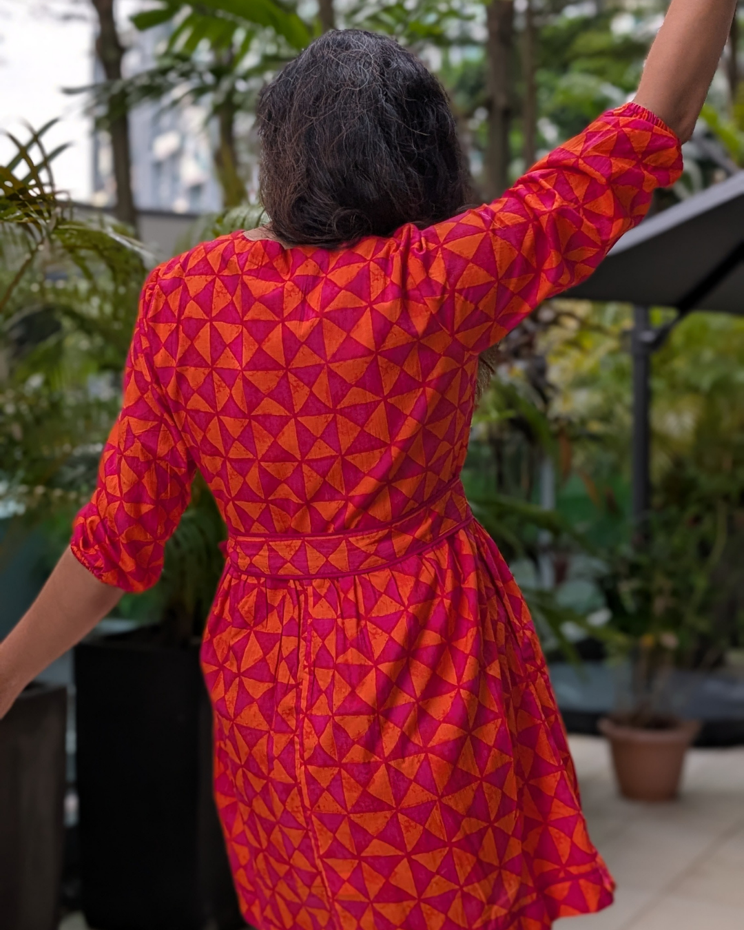 NIMBU | Havana Tango Sorbet Wrap Dress in Cotton