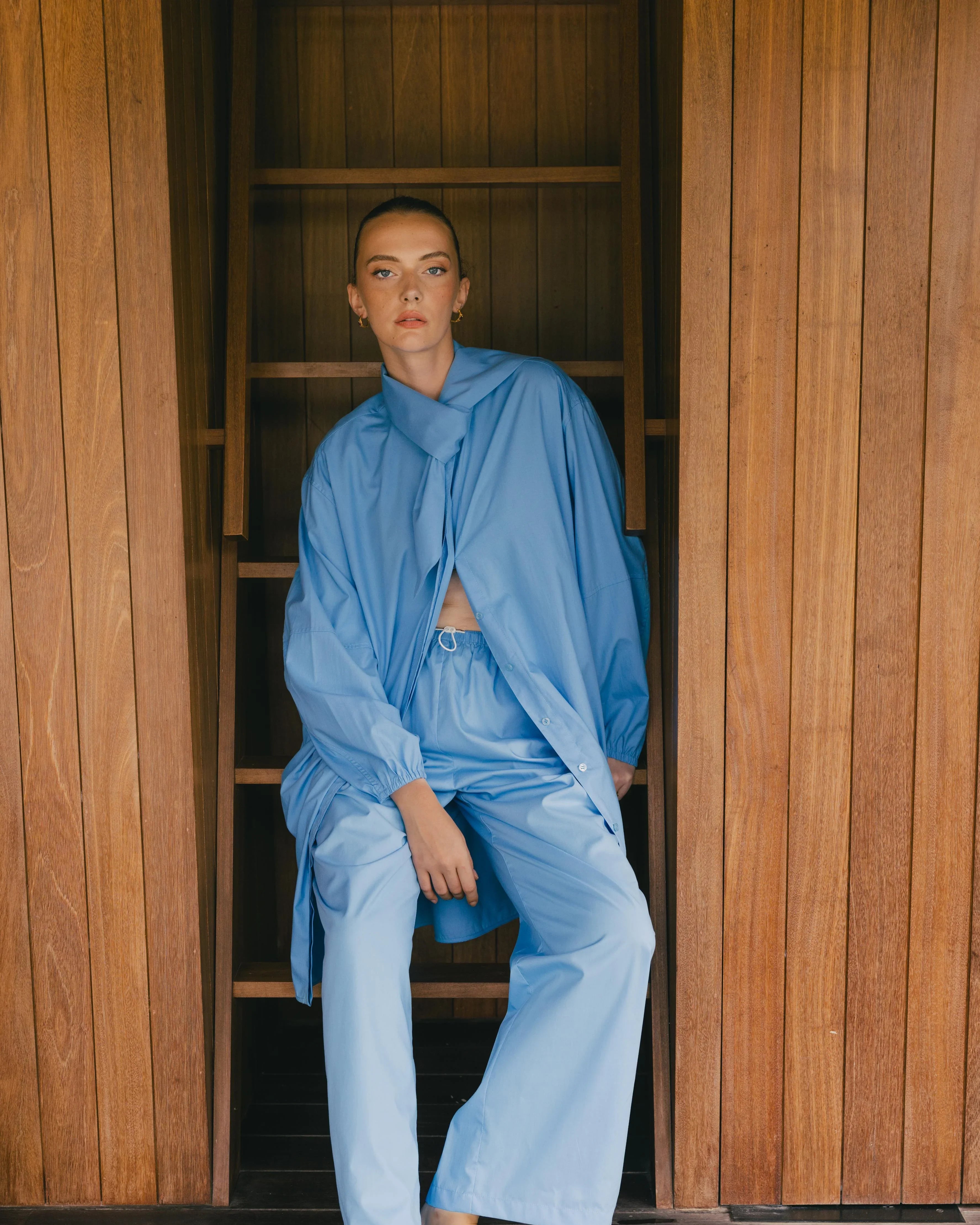 LAYERPLAN | Marina Scarf Collar Shirt Dress