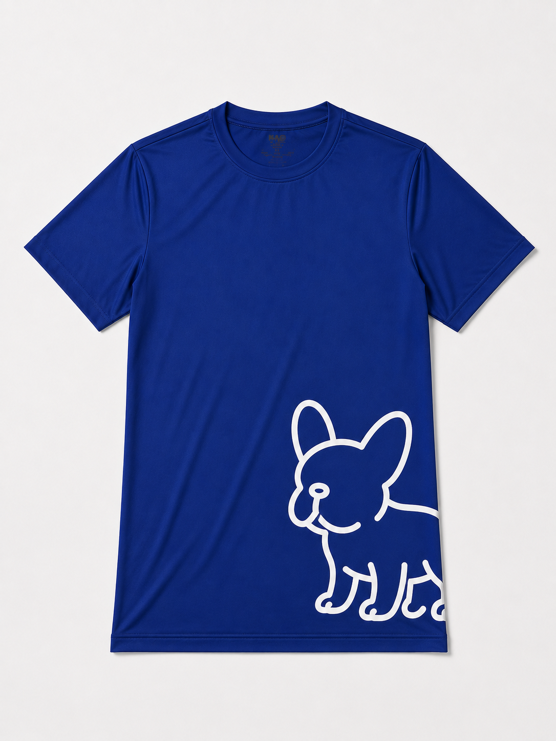 WRLD | BIG FRENCHIE ROUND NECK TEE | BLUE