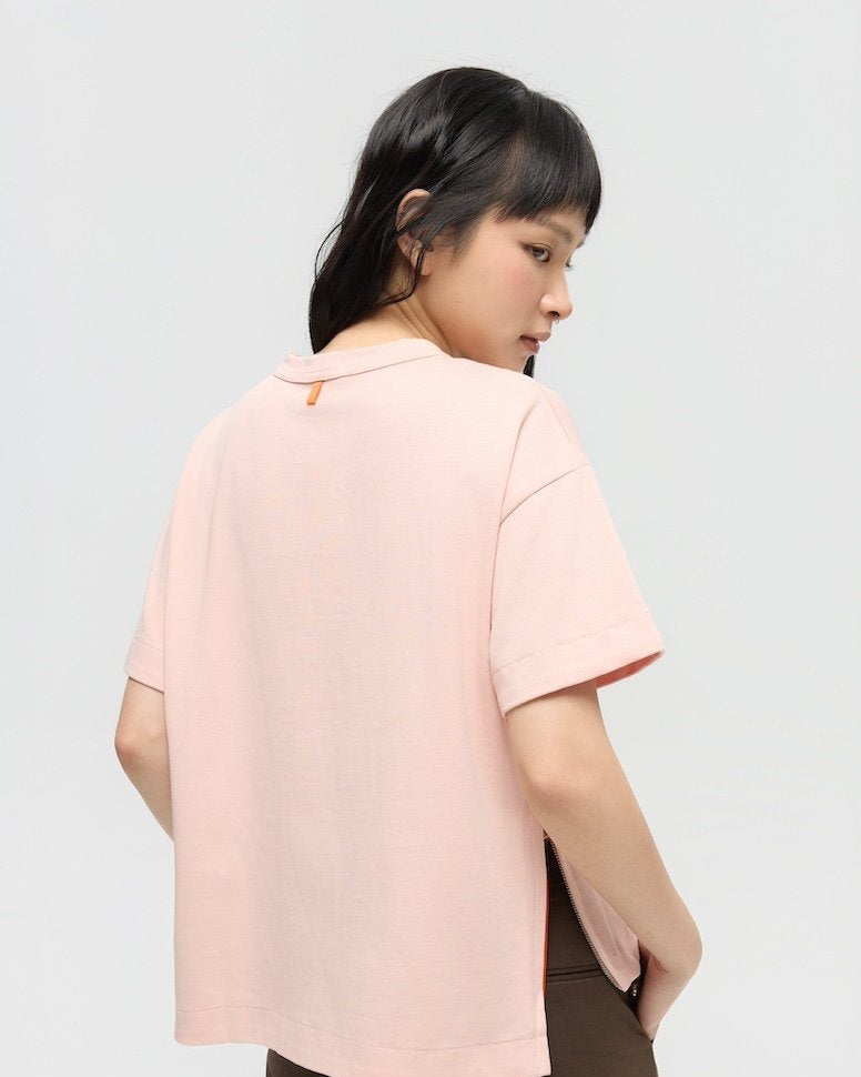 3EIGHTH | SOKKO Zip Tee in Blush Pink