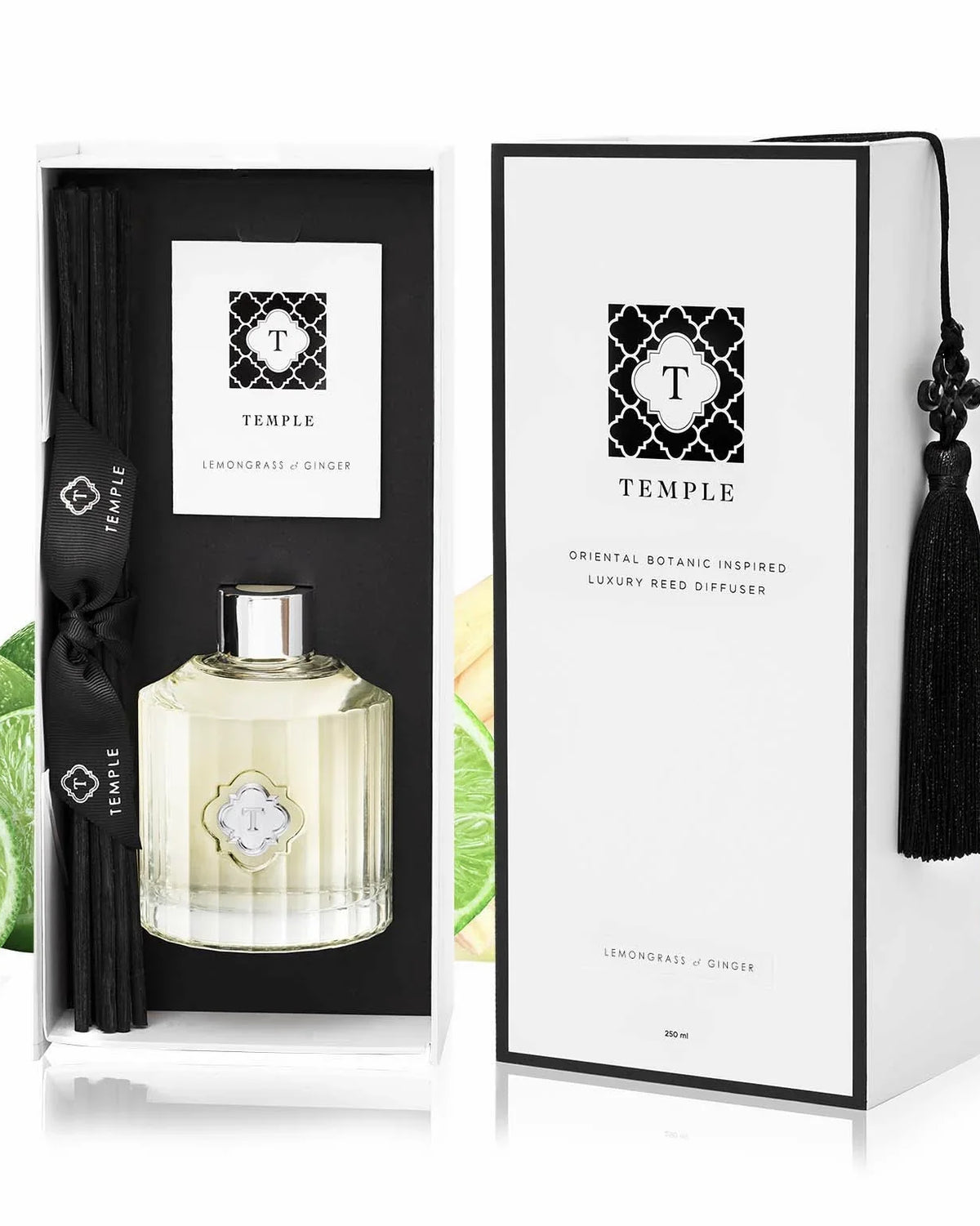 TEMPLE CANDLES | Luxury Reed Diffuser - Lemongrass & Ginger