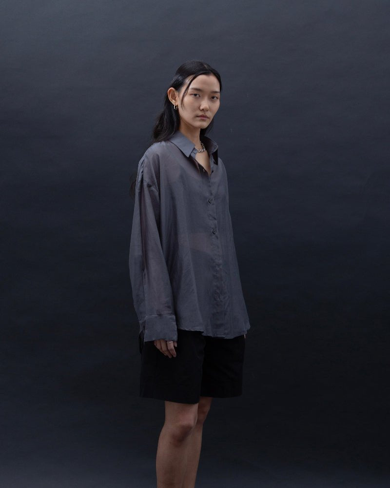 SAERO COLLECTIVE | Malgeun Tencel Shirt | Slate Grey