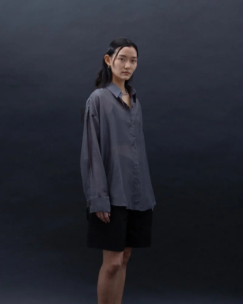 SAERO COLLECTIVE | Malgeun Tencel Shirt | Slate Grey