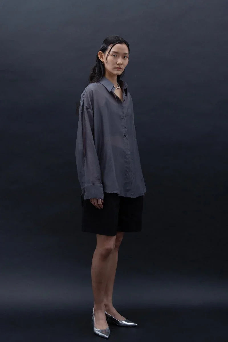 SAERO COLLECTIVE | Malgeun Tencel Shirt | Slate Grey
