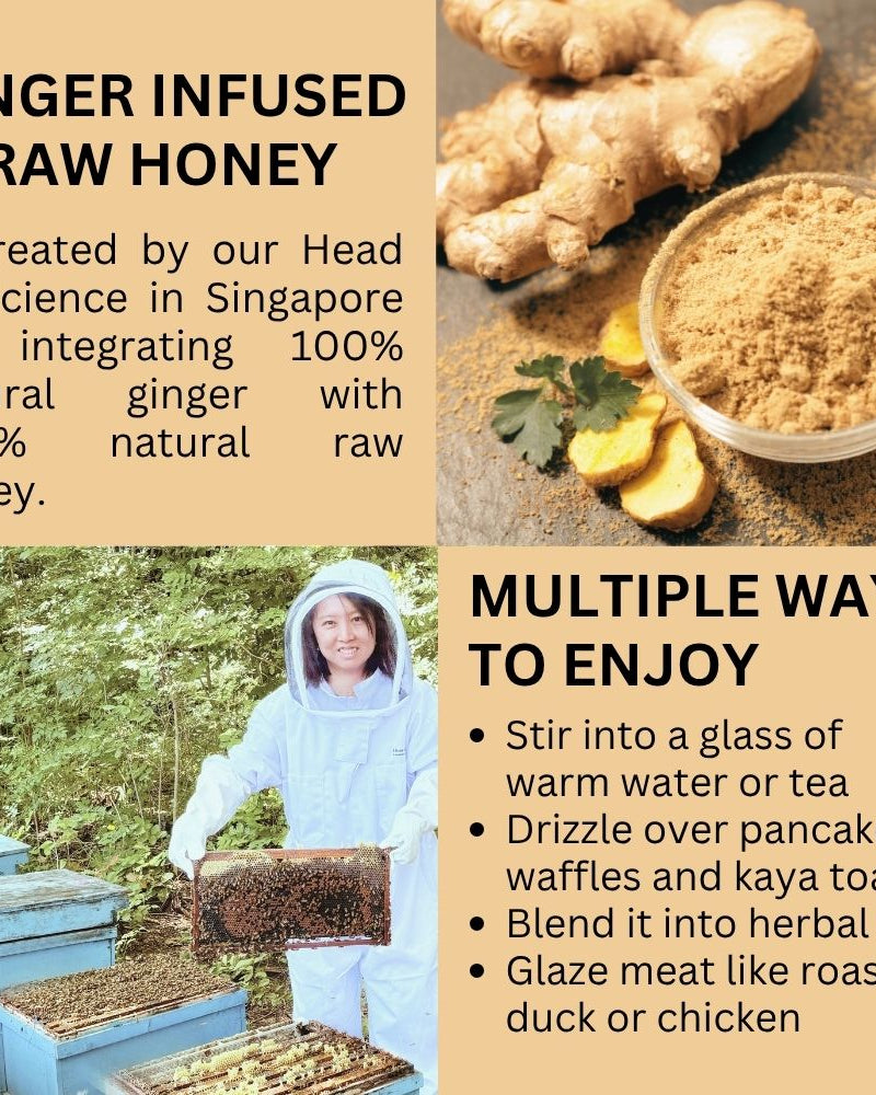 HIVES KEEPER | Infused Raw Honey (with Gift Box) - Ginger Infused Raw Honey