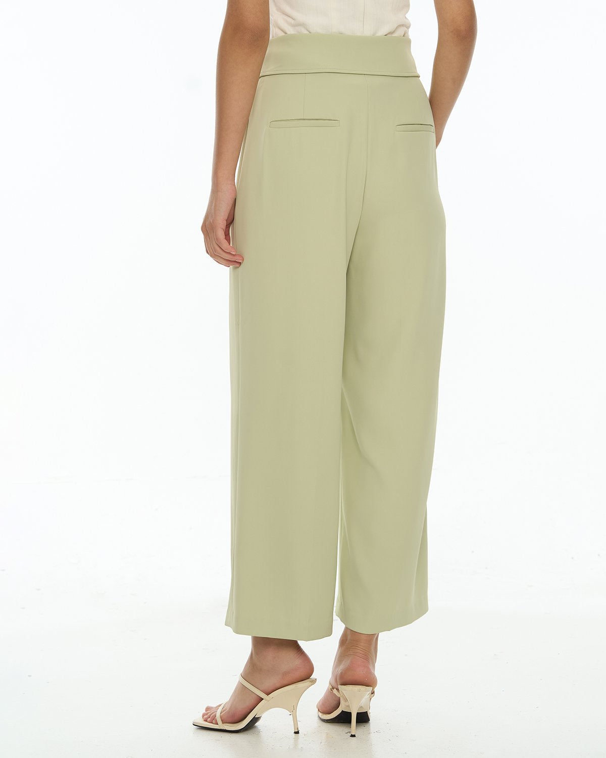DRESSINGPAULA | Waistband Flap Wide Leg Pants