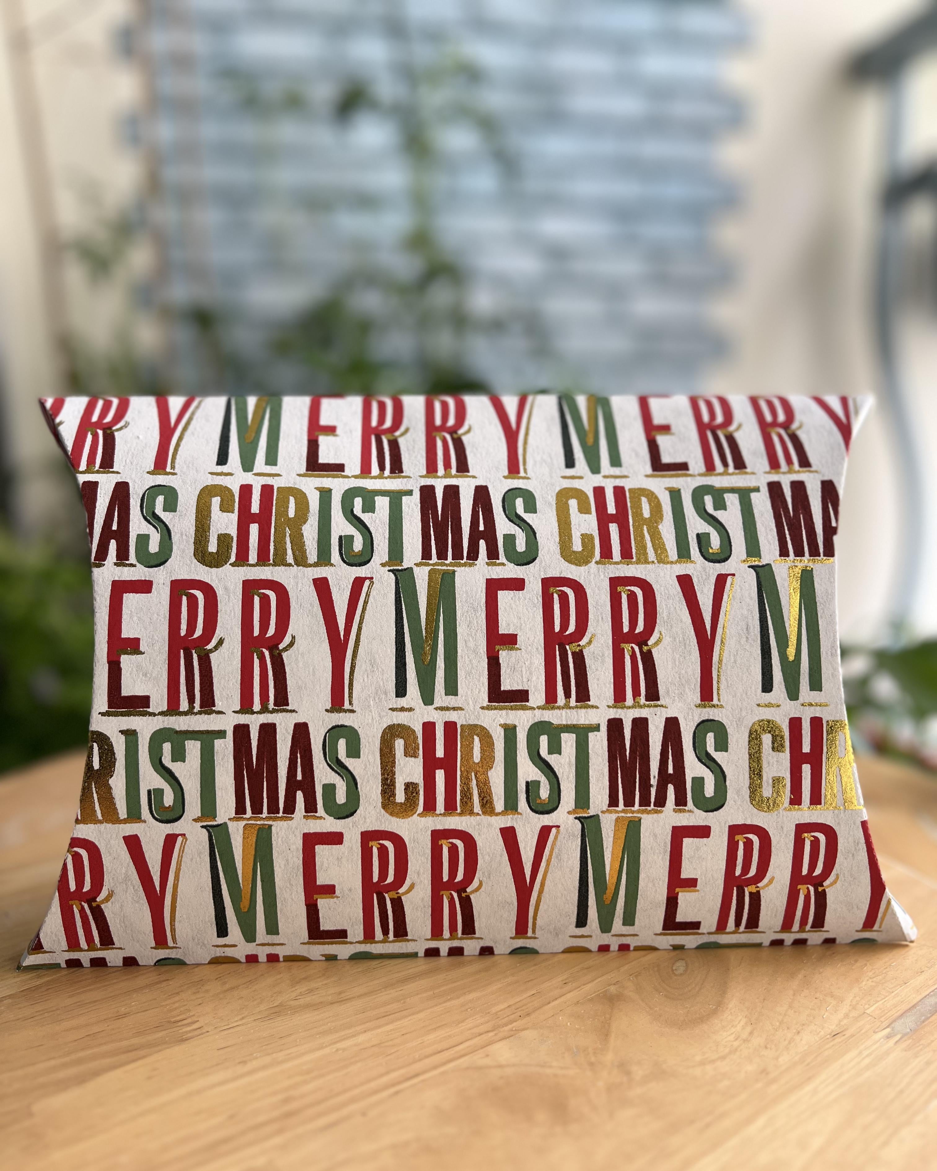 PURPLE & PURE | Christmas Festive Pillow Box - Handmade