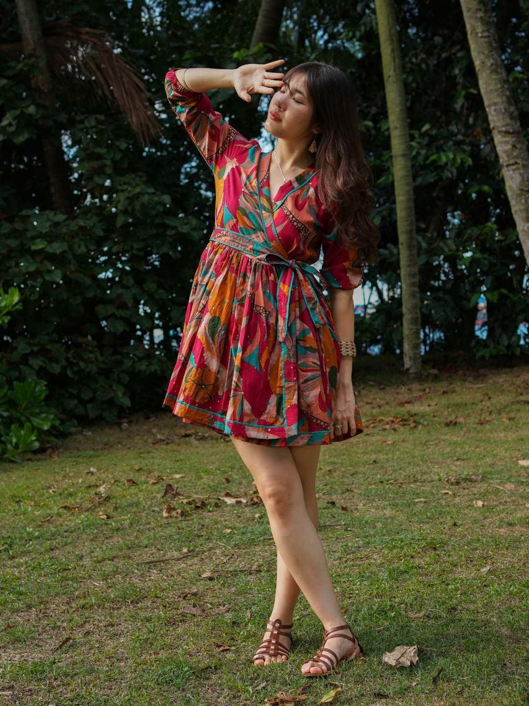 NIMBU | Havana Scarlet Tropic Women's Short Dress