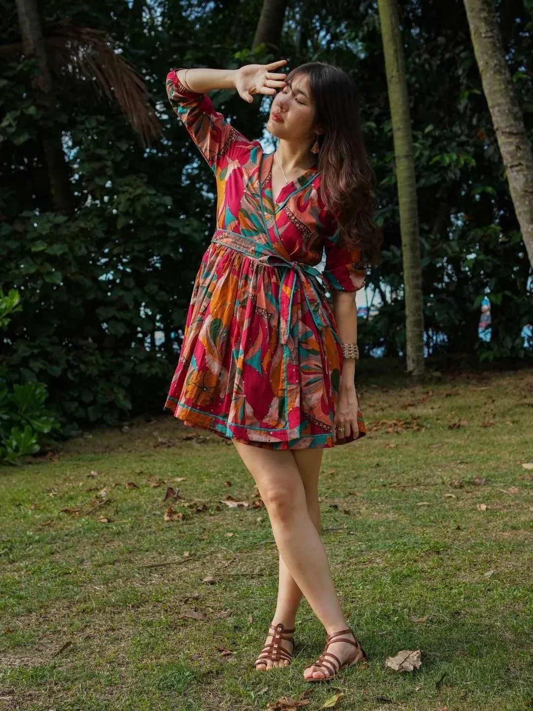 NIMBU | Havana Scarlet Tropic Women's Short Dress