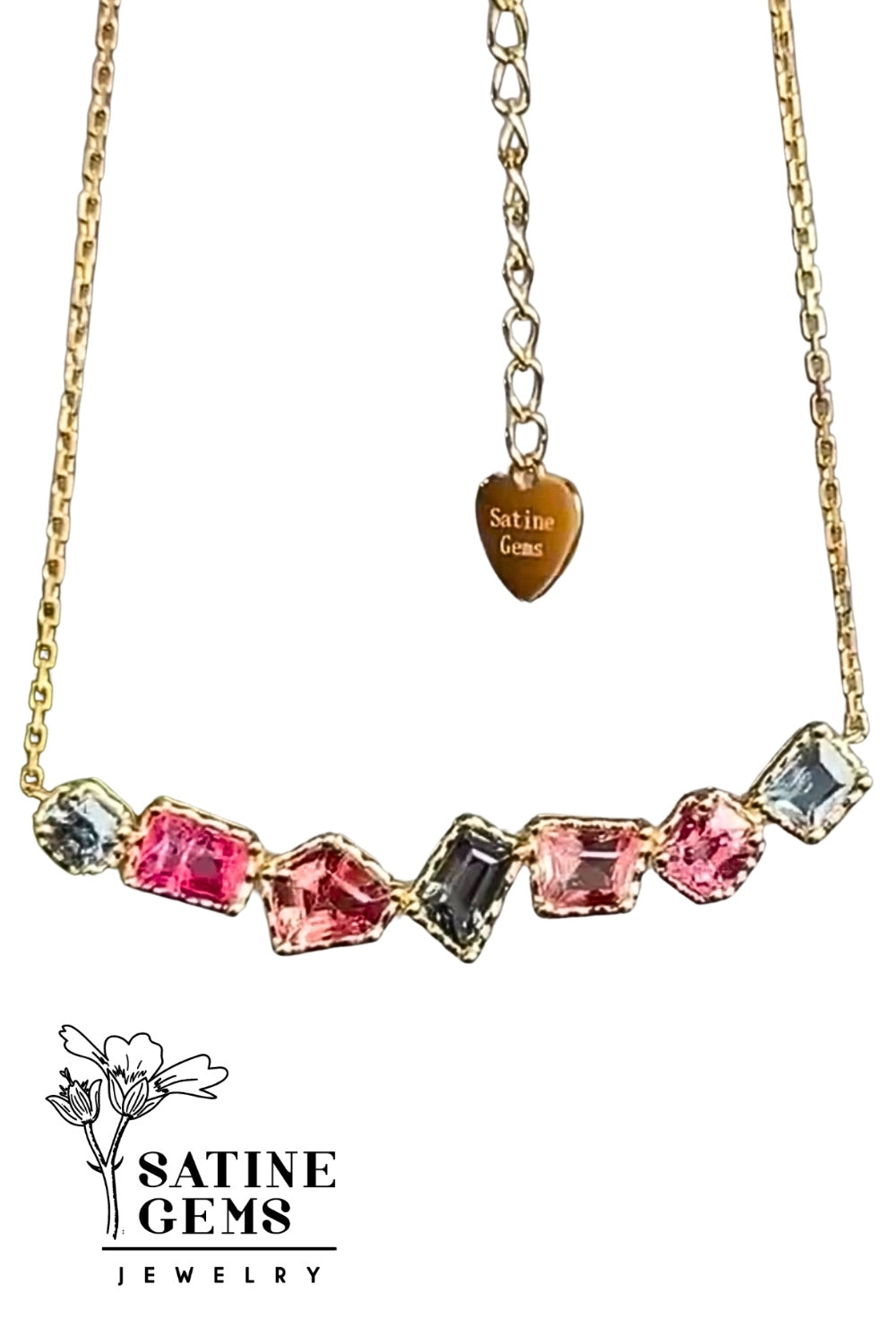 CREATIVE JEWELLERY STUDIO | 18k Solid Gold, Multicolor Spinel Necklace by Satine Gems Jewelry