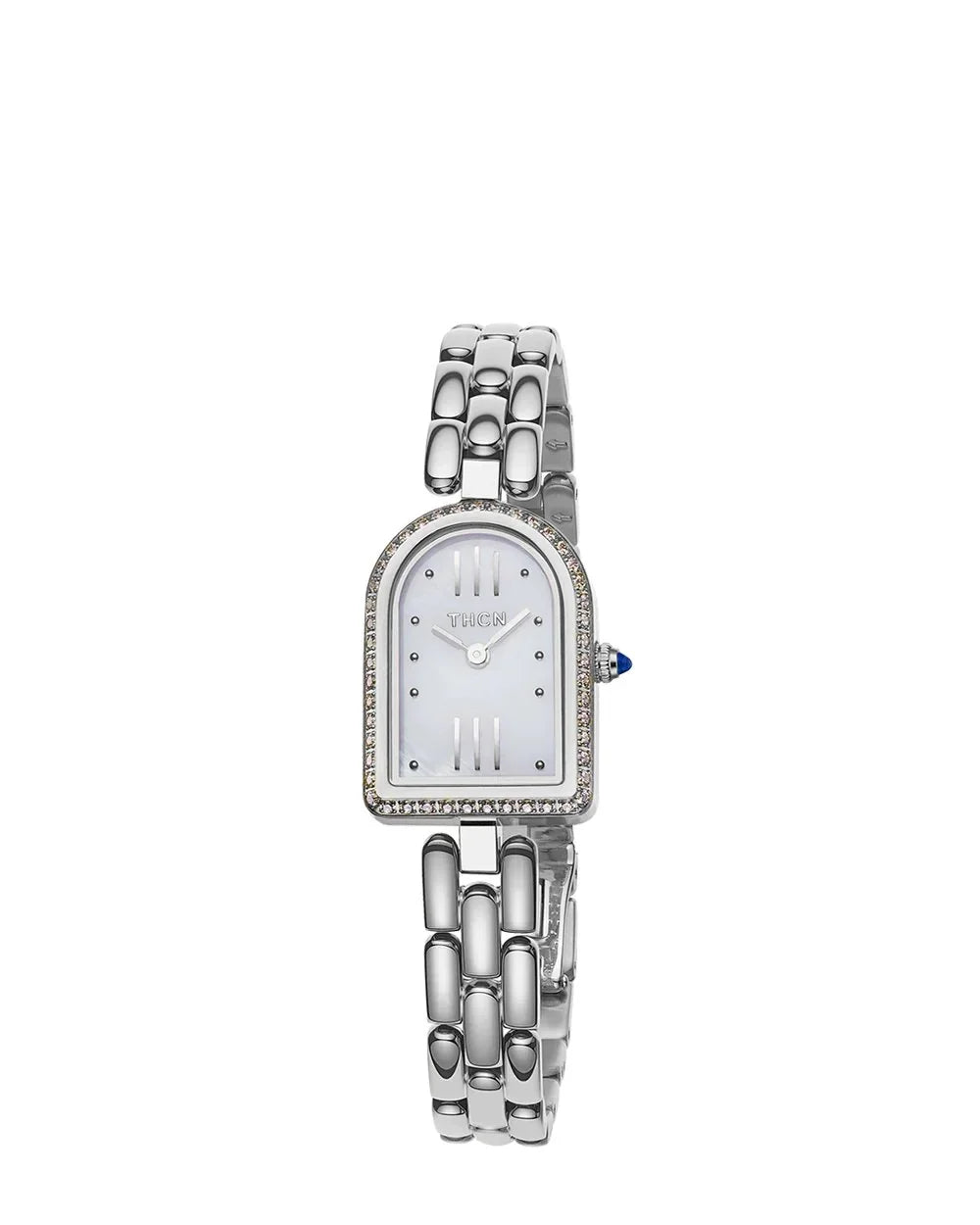BLACK BY BLUE BRAVE | THCN N· II White Mother-of-Pearl Silver Bracelet Watch