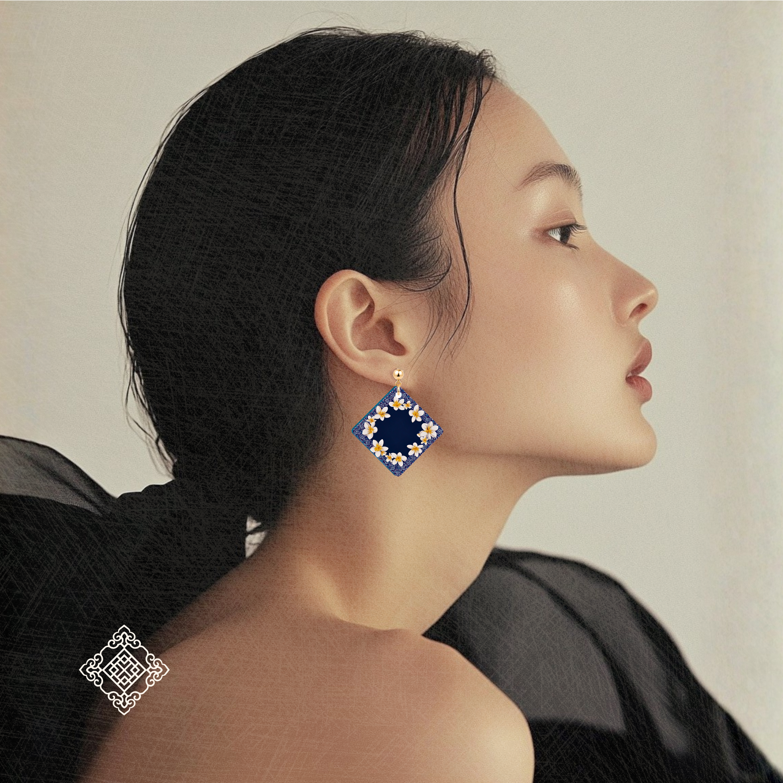 THE ANTECEDENT STORE | Frangipani Tile Earrings