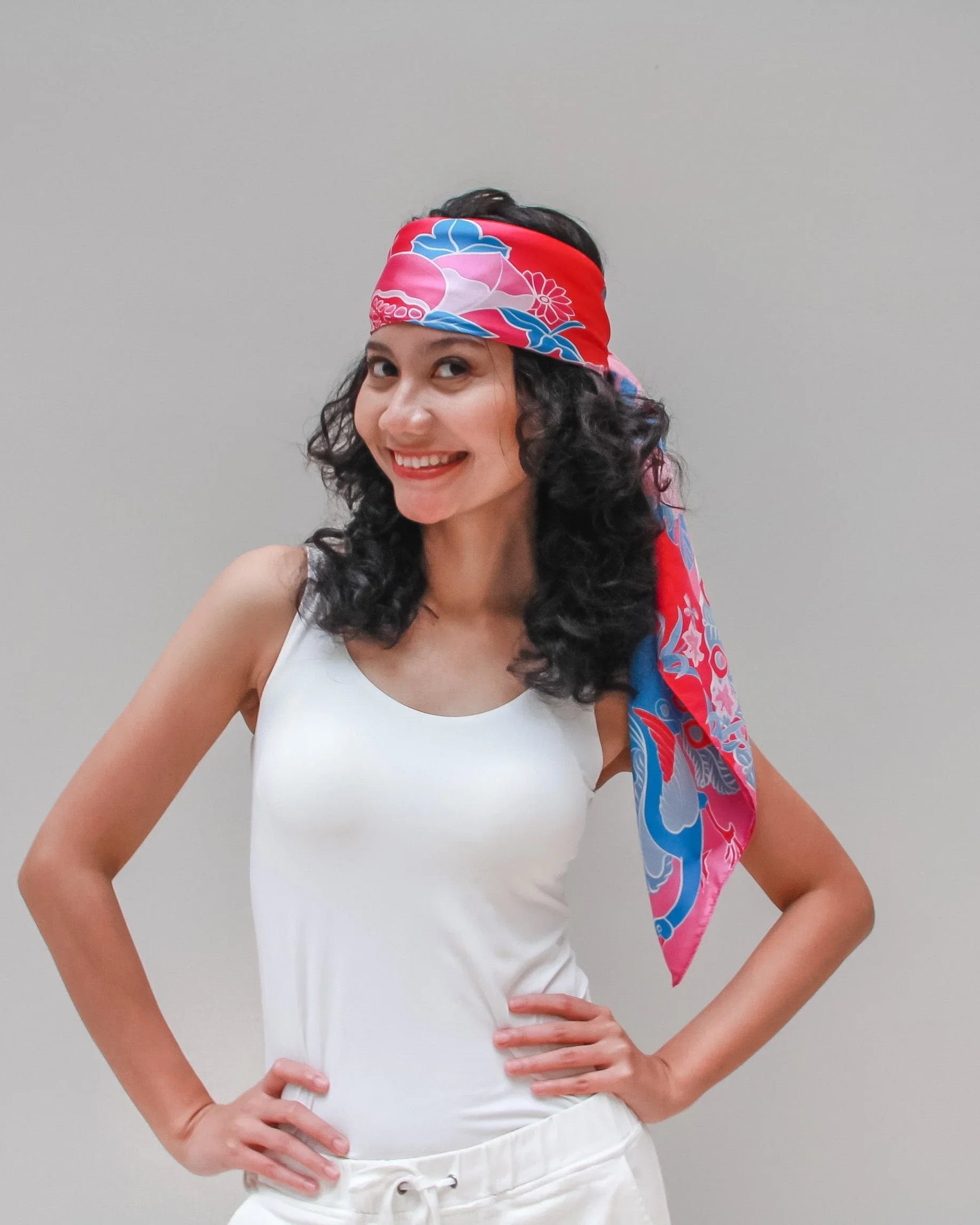 BINARY STYLE | Peranakan Epiphanies in Lilac 100% Premium Silk Scarf