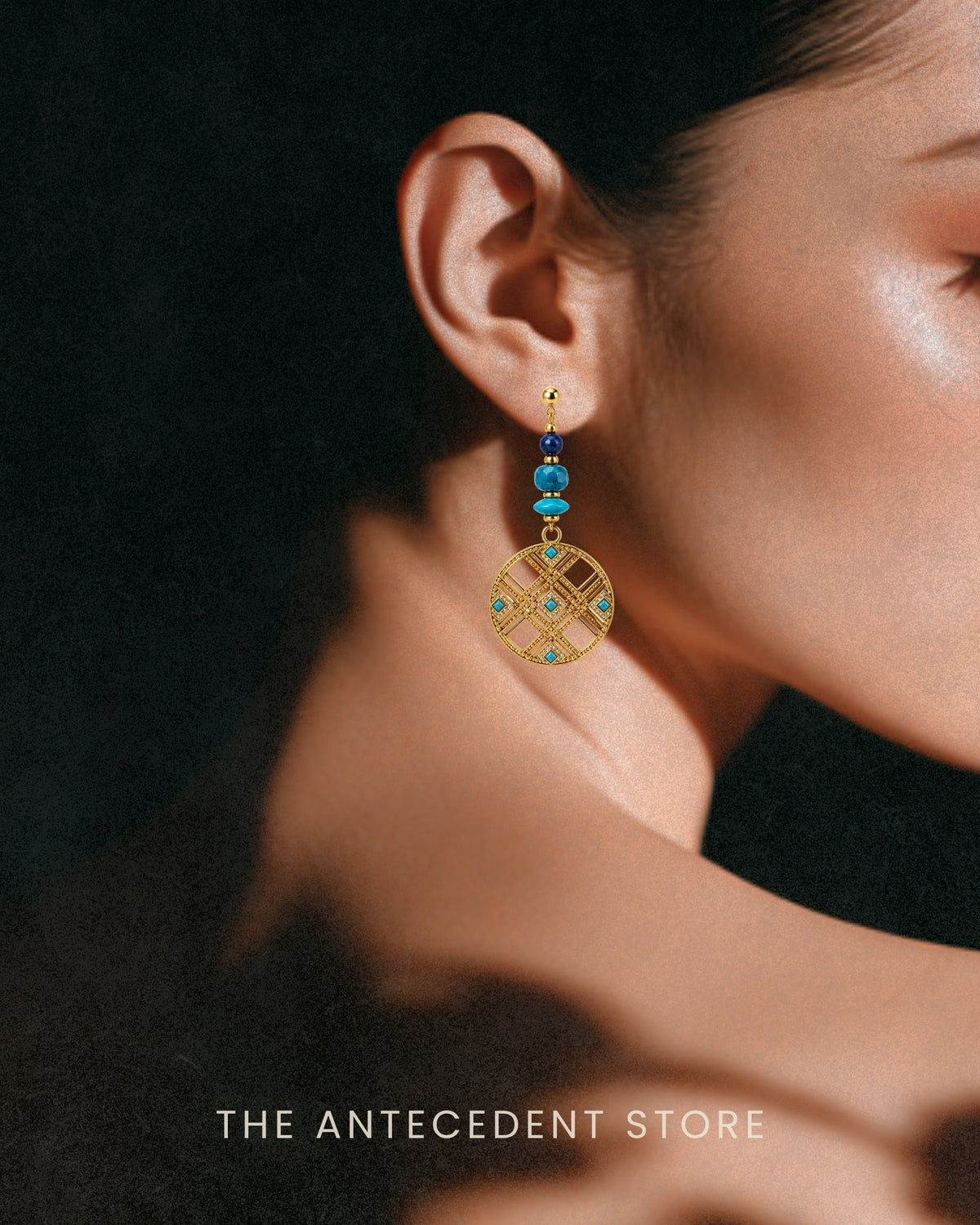 THE ANTECEDENT STORE | Lapis Lazuli, Apatite & Turquoise Statement Earrings
