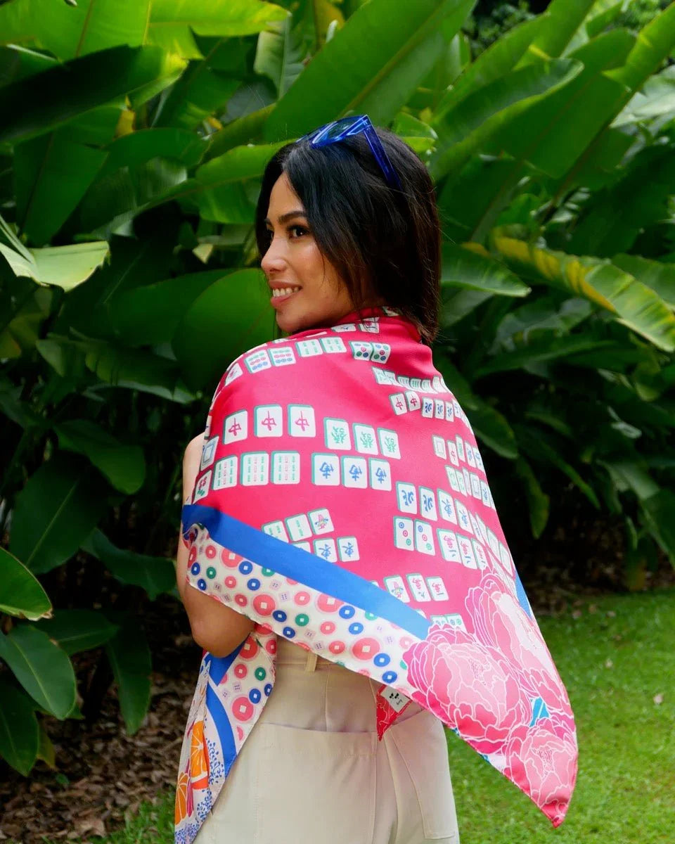 BINARY STYLE | Aunty's Winning Hands Premium Silk Scarf