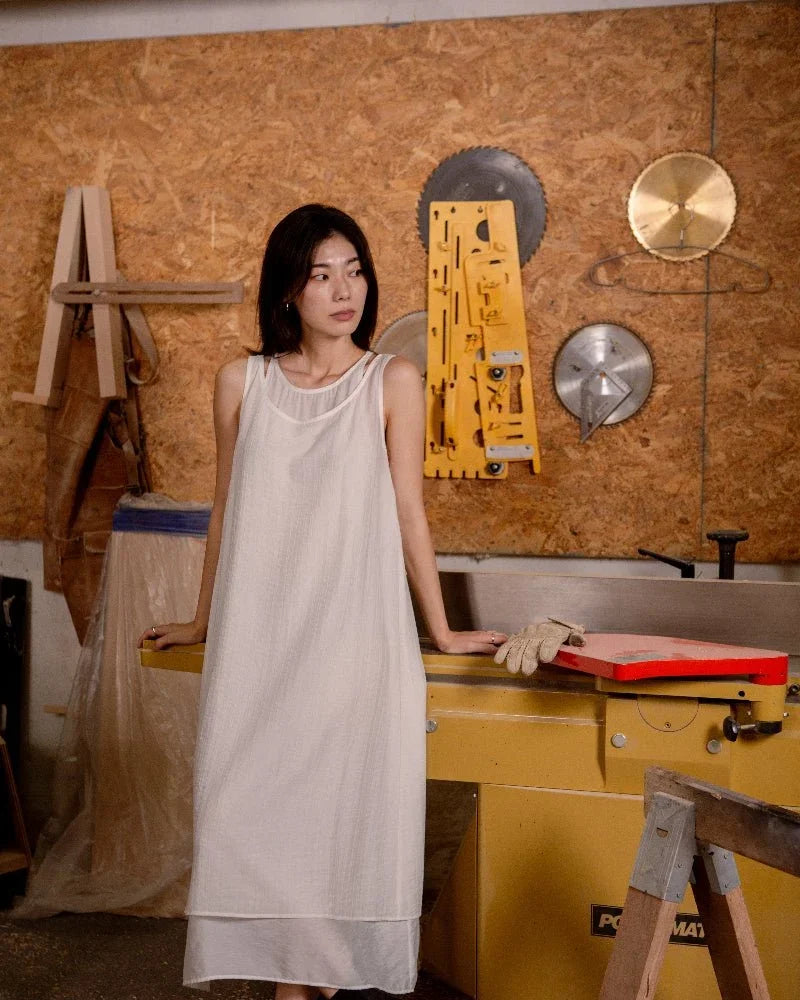 SAERO COLLECTIVE | Mok Textured Dress | White