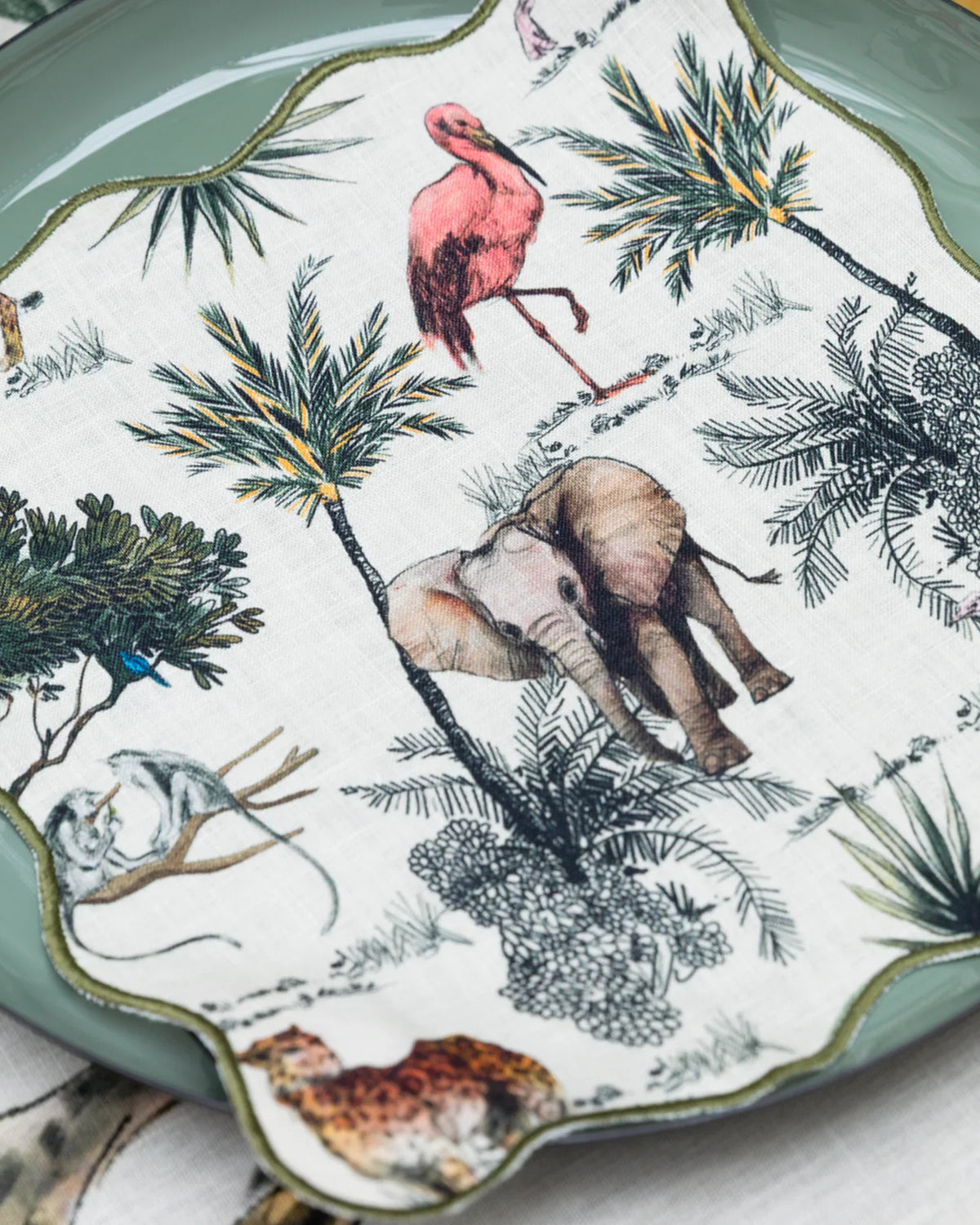 MEJA | The Aventure Africaine’ Cocktail Napkin - Marshmallow Print (Set Of 2)