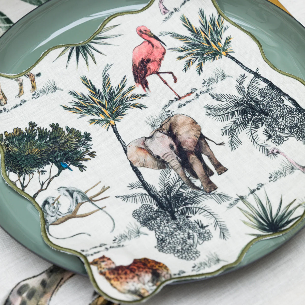 MEJA | The Aventure Africaine’ Cocktail Napkin - Marshmallow Print (Set Of 2)