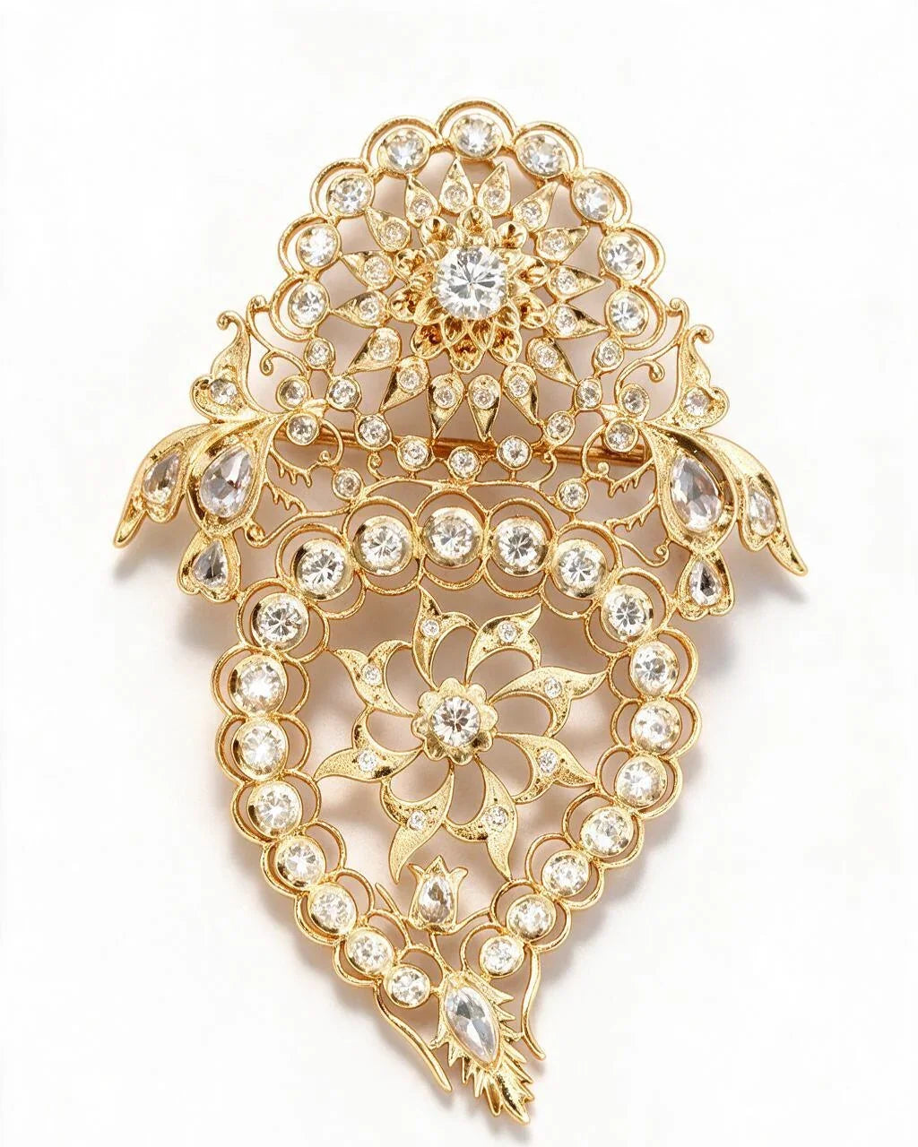 FOUNDATION JEWELLERS | 18K Yellow Gold Natural Diamond Pendant Brooch - PP100901