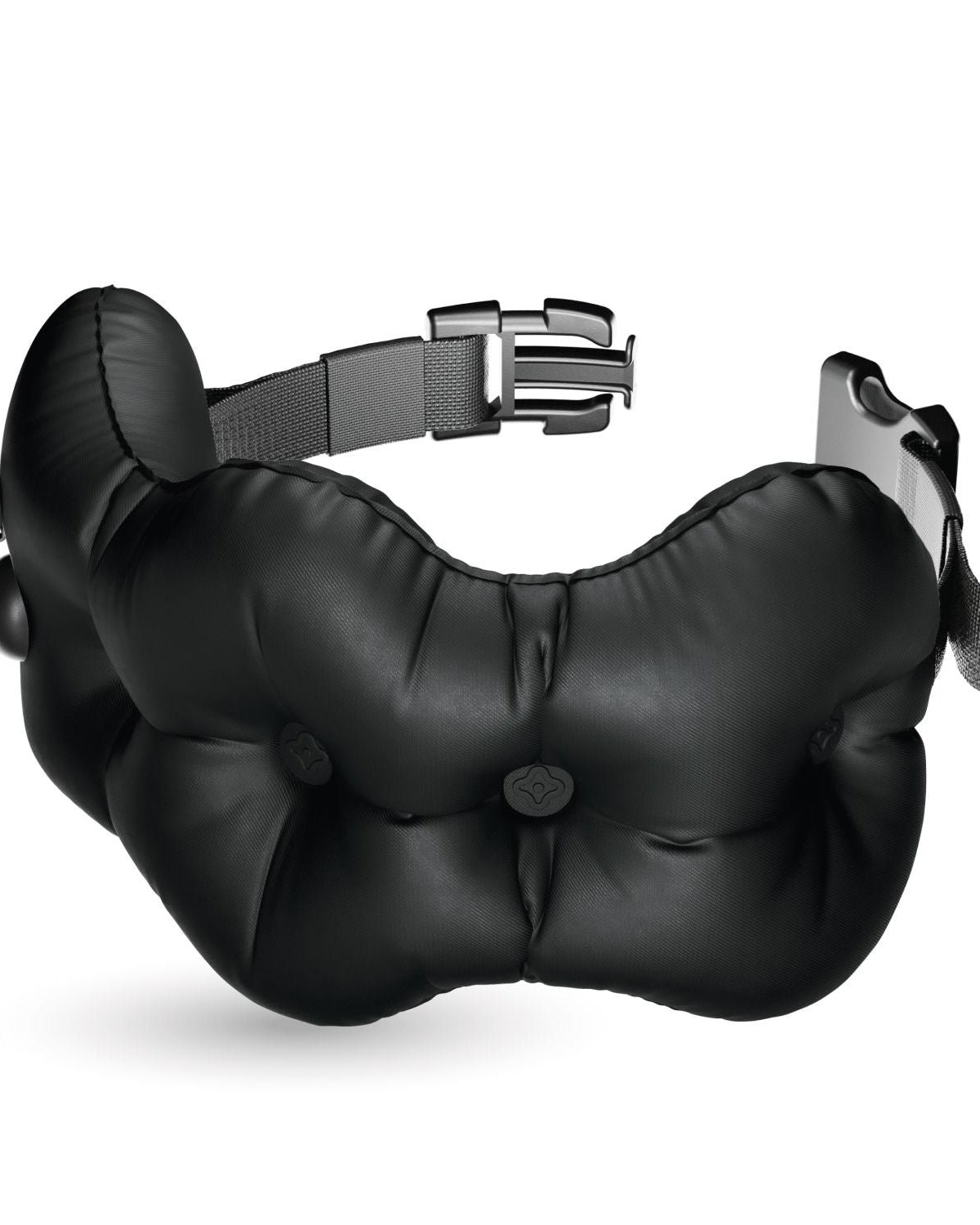 CROSSING | Inflatable Air Pump Lumbar Travel Pillow | Black