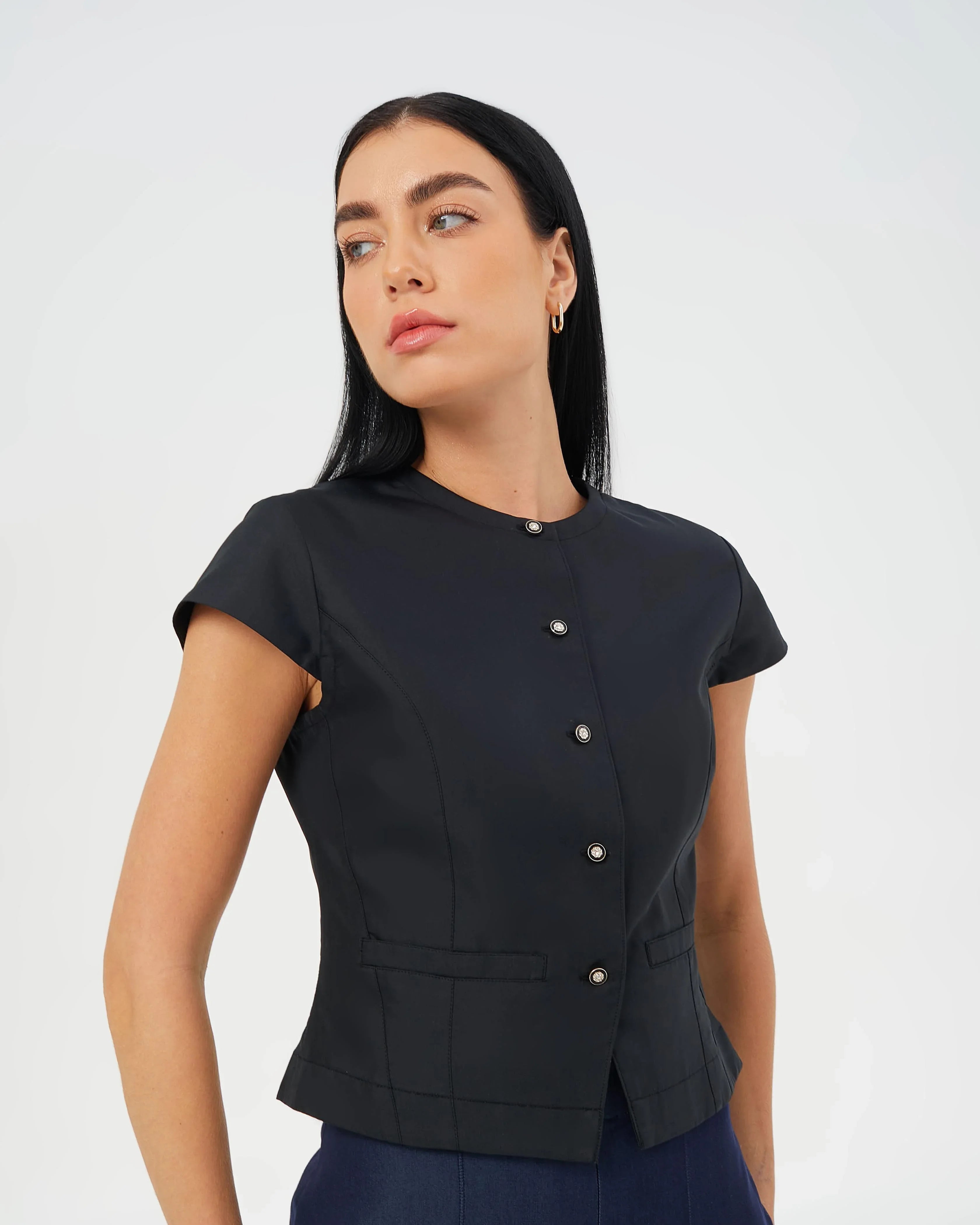CAELI ECO LUXE | Tailored Button Top